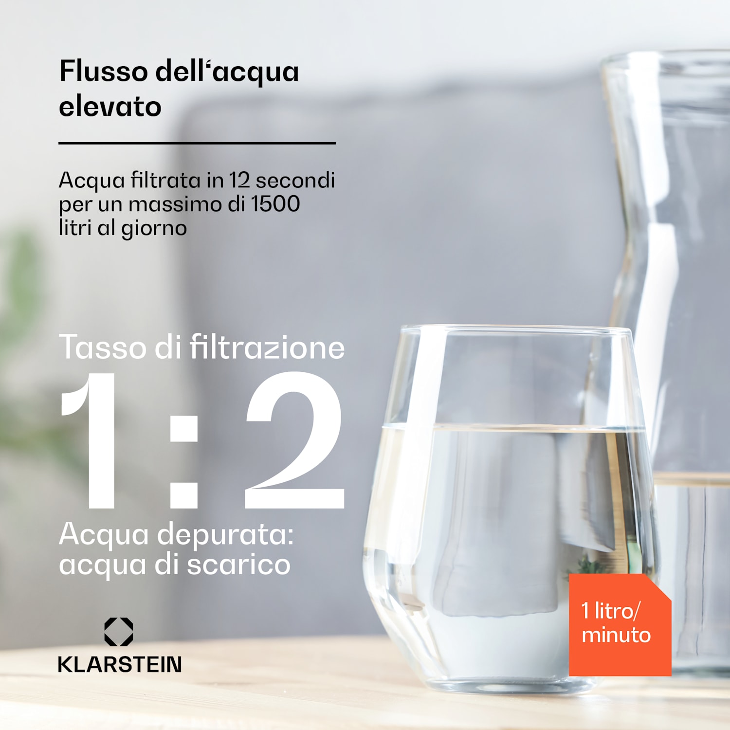 PureLine 400 - Sistema di filtraggio dell'acqua a osmosi inversa, 400 GPD 1500 L/giorno 400 GPD | Nero