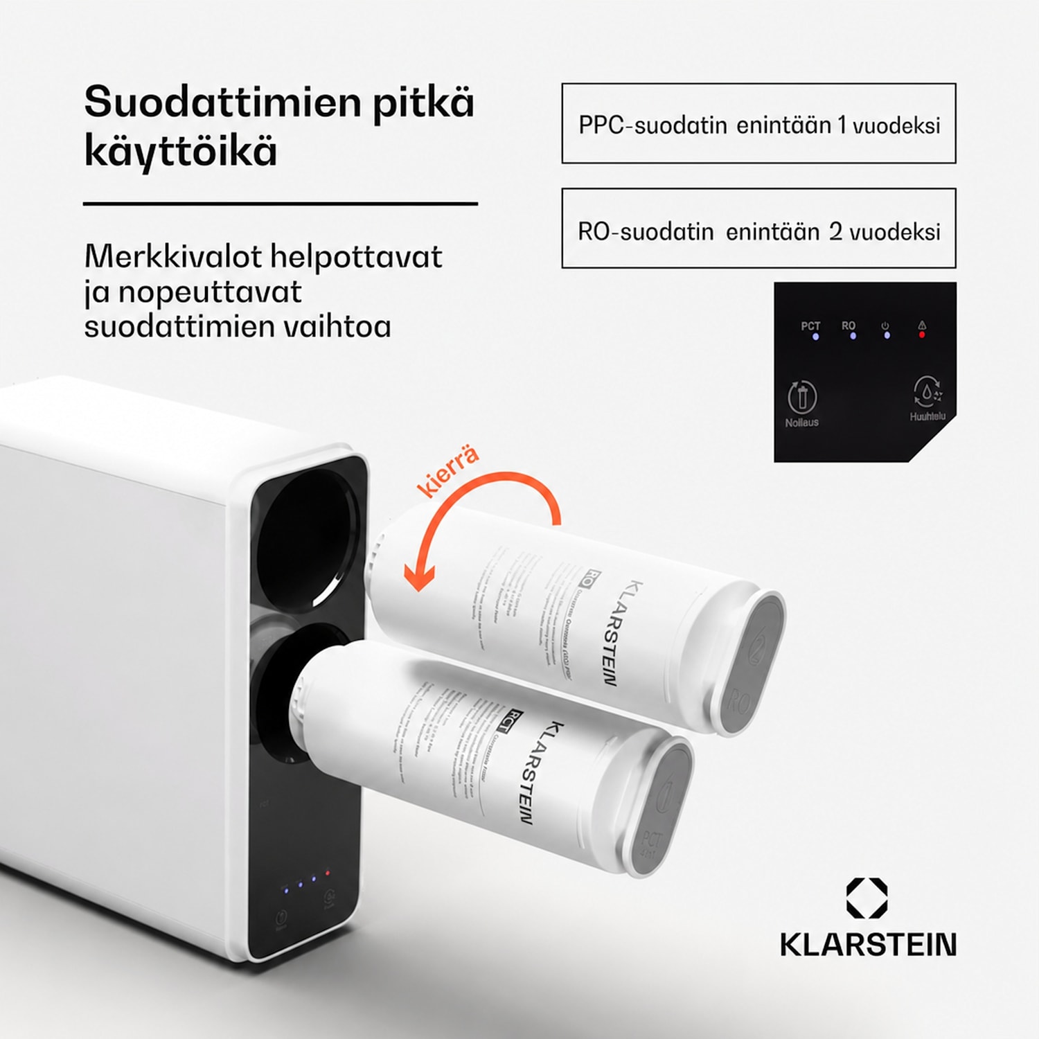 PureLine 600 vedensuodatusjärjestelmä käänteisosmoosi 600 GPD 2270 l/päivä 600 GPD | Valkoinen