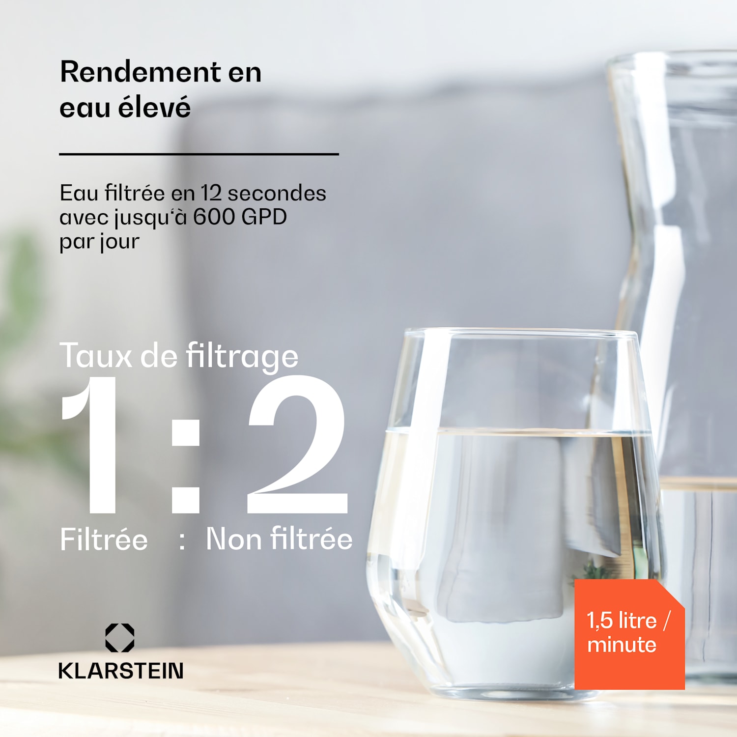 PureLine 600 Système de filtration d'eau par osmose inverse 600 GPJ 2270 L/j 600 GPD | Blanc