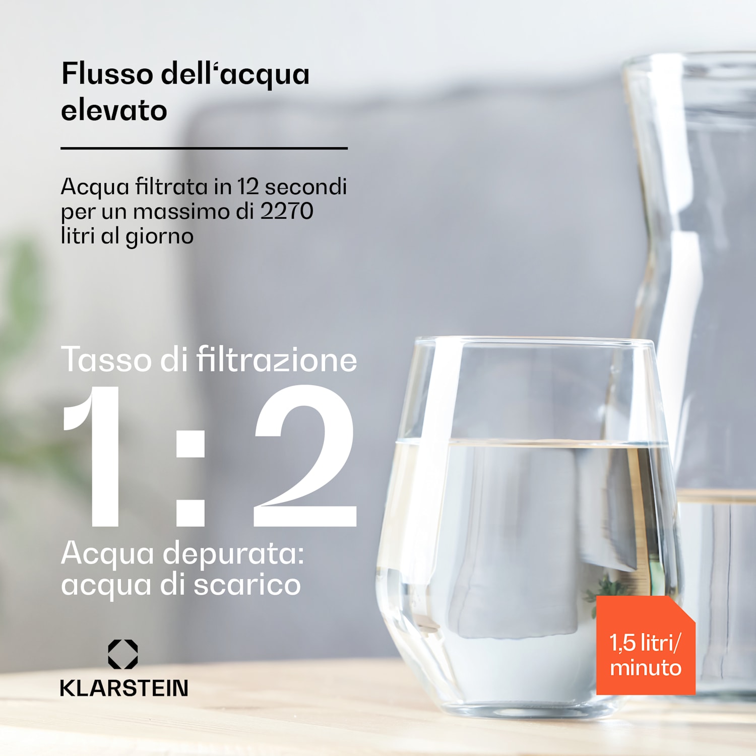 PureLine 600 - Sistema di filtraggio dell'acqua a osmosi inversa, 600 GPD 2270 L/giorno 600 GPD | Bianco