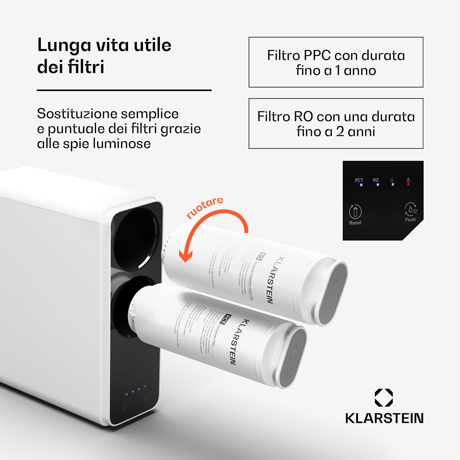 PureLine 600 - Sistema di filtraggio dell'acqua a osmosi inversa, 600 GPD 2270 L/giorno 600 GPD | Bianco
