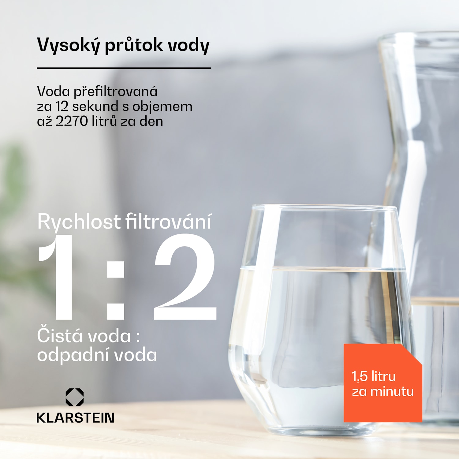 PureLine 600, filtrační systém, reverzní osmóza, 600 GPD / 2270 l/d 600 GPD | Černá