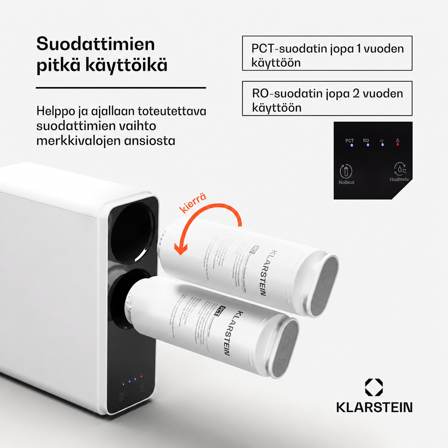 PureLine 800 vedensuodatusjärjestelmä käänteisosmoosi 800 GPD 3000 l/päivä 800 GPD | Valkoinen