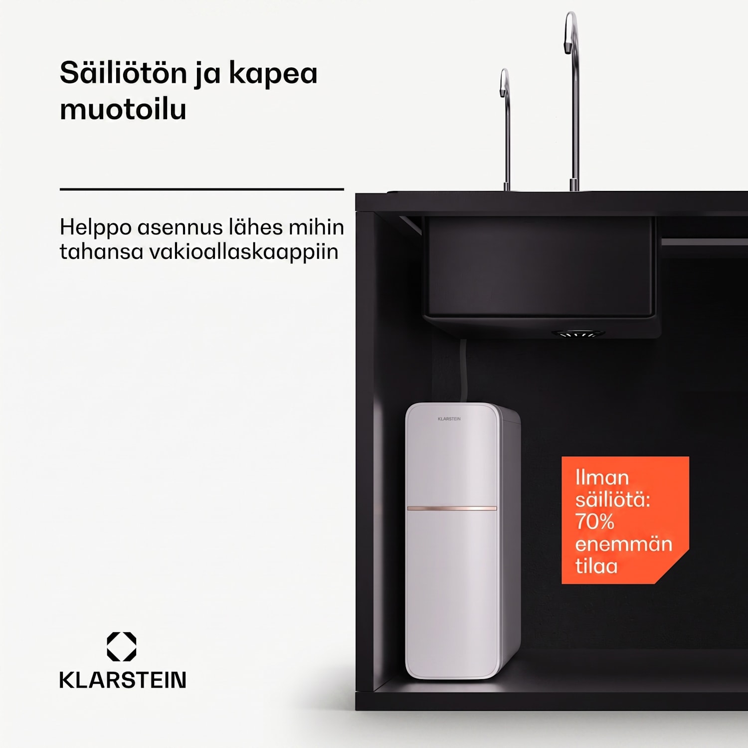 PureLine 800 vedensuodatusjärjestelmä käänteisosmoosi 800 GPD 3000 l/päivä 800 GPD | Valkoinen