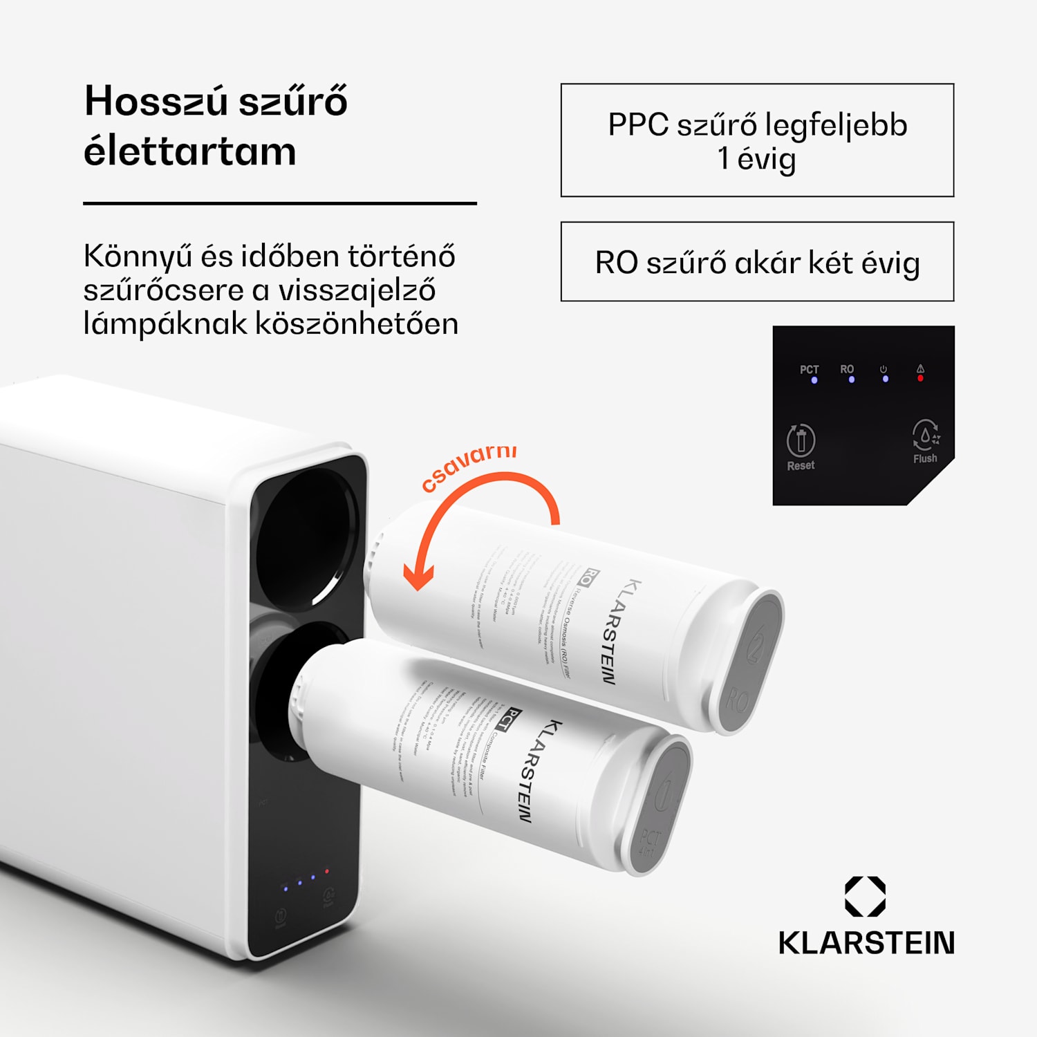 PureLine 800, szűrőrendszer, fordított ozmózis, 800 GPD / 3000 L/d 800 GPD | Fehér