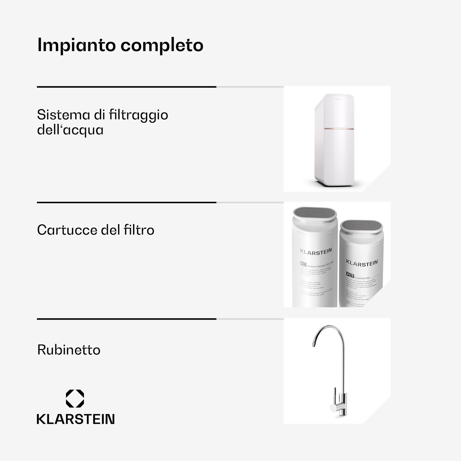 PureLine 800 - Sistema di filtraggio dell'acqua a osmosi inversa, 800 GPD 3000 L/giorno 800 GPD | Bianco