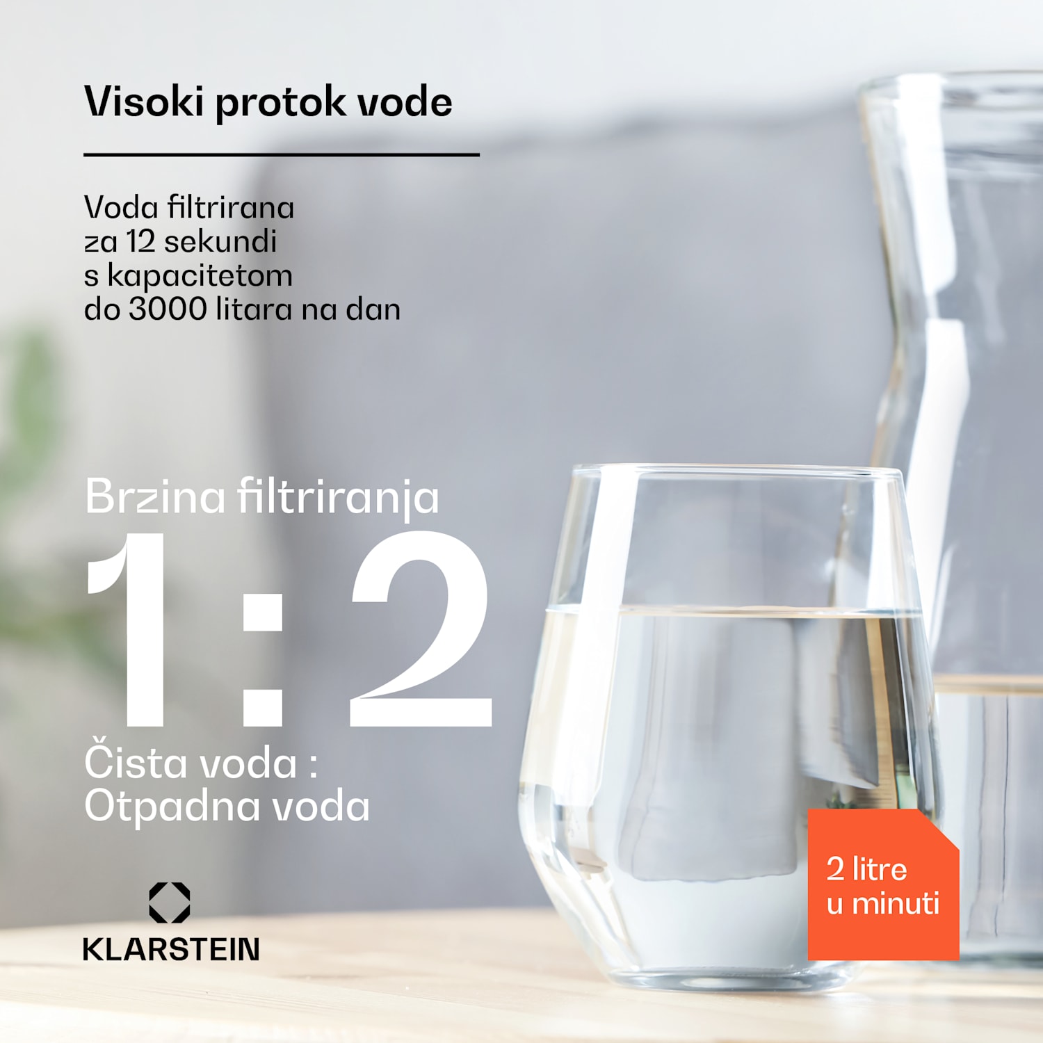 PureLine 800, sustav filtracije, reverzna osmoza, 800 GPD / 3000 L/d 800 GPD | Crna