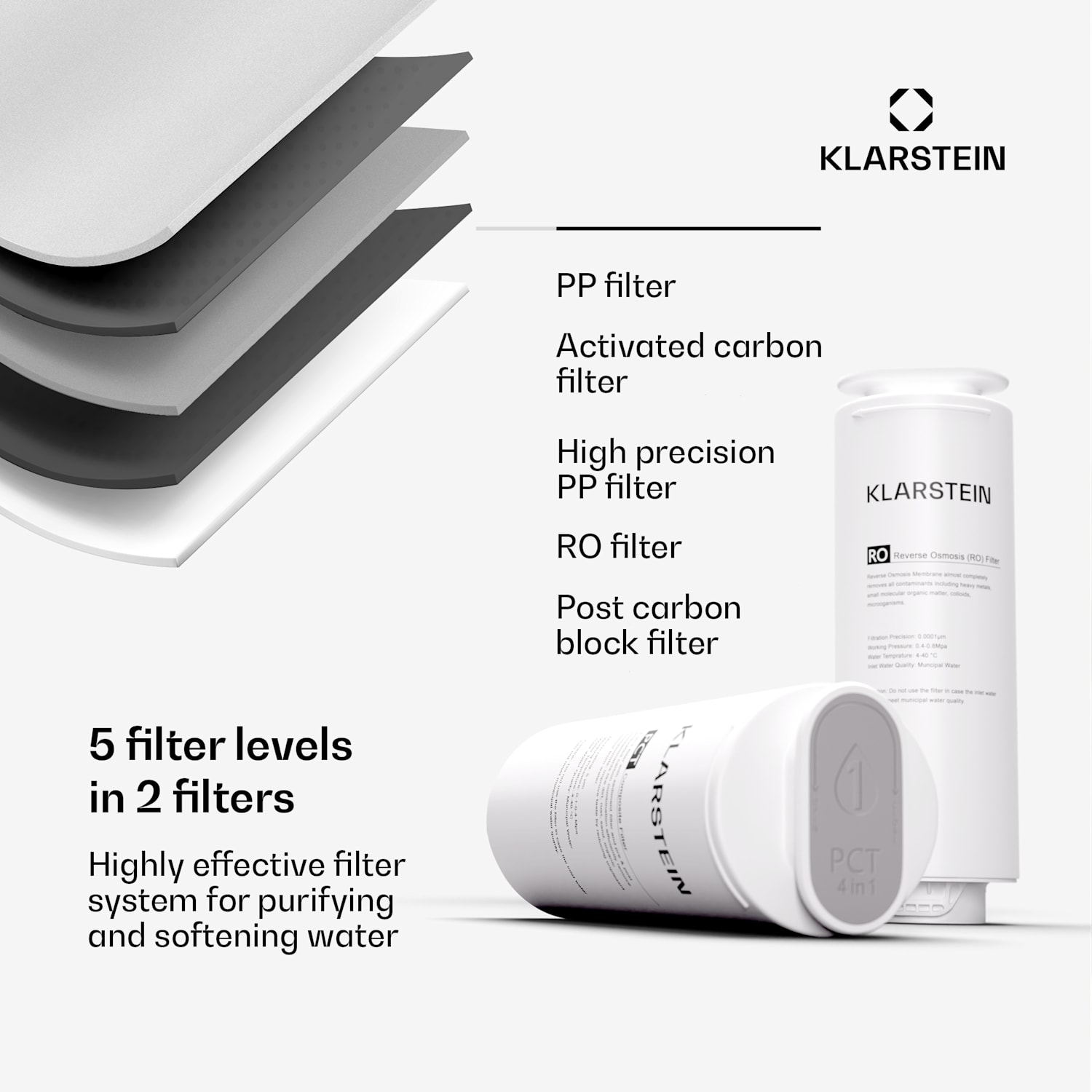 PureLine 800, sistem za filtriranje, reverzna osmoza, 800 GPD / 3000 L/d 800 GPD | Črna