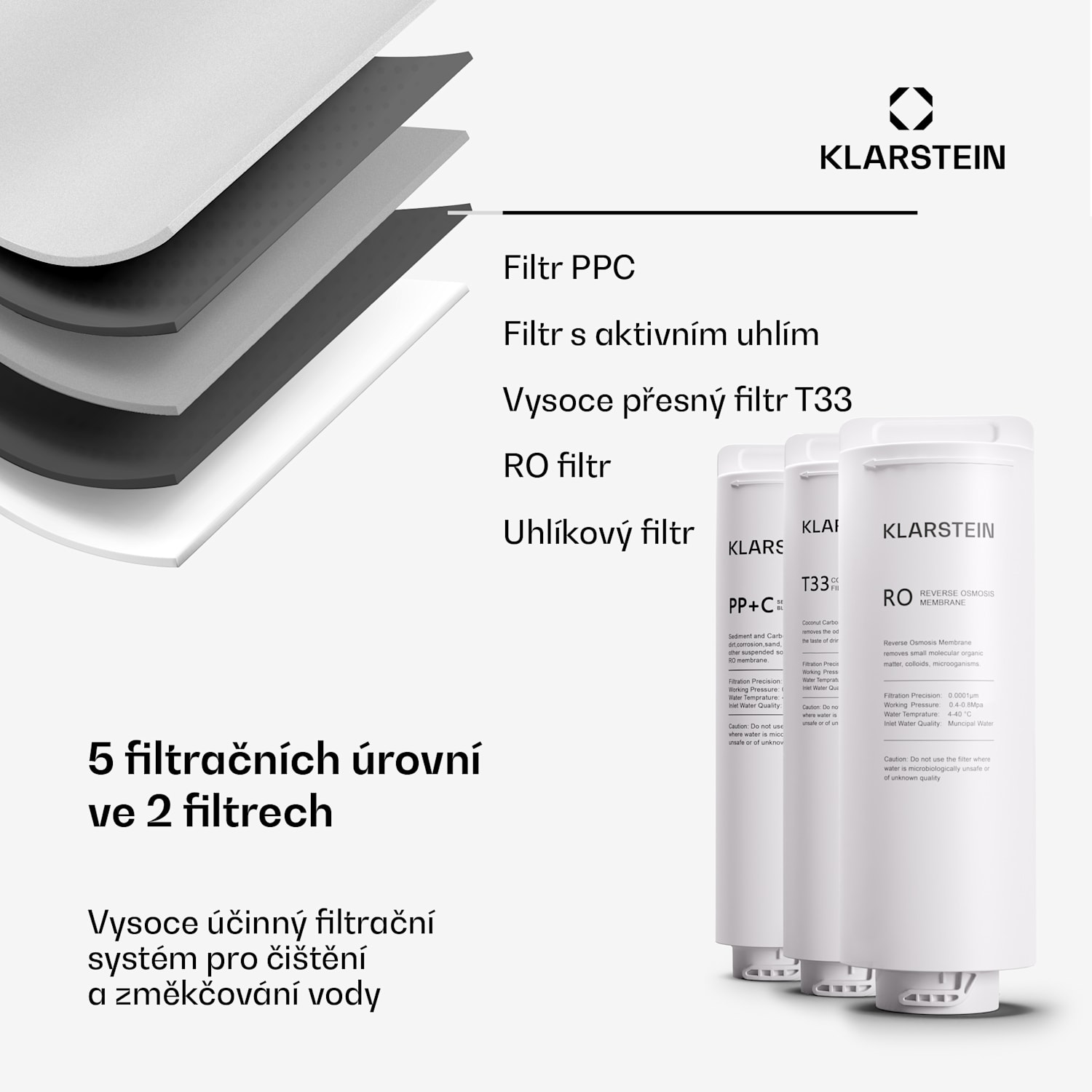 PureFina 400, filtrační systém, reverzní osmóza, 400 GPD / 1500 l/d Bílá