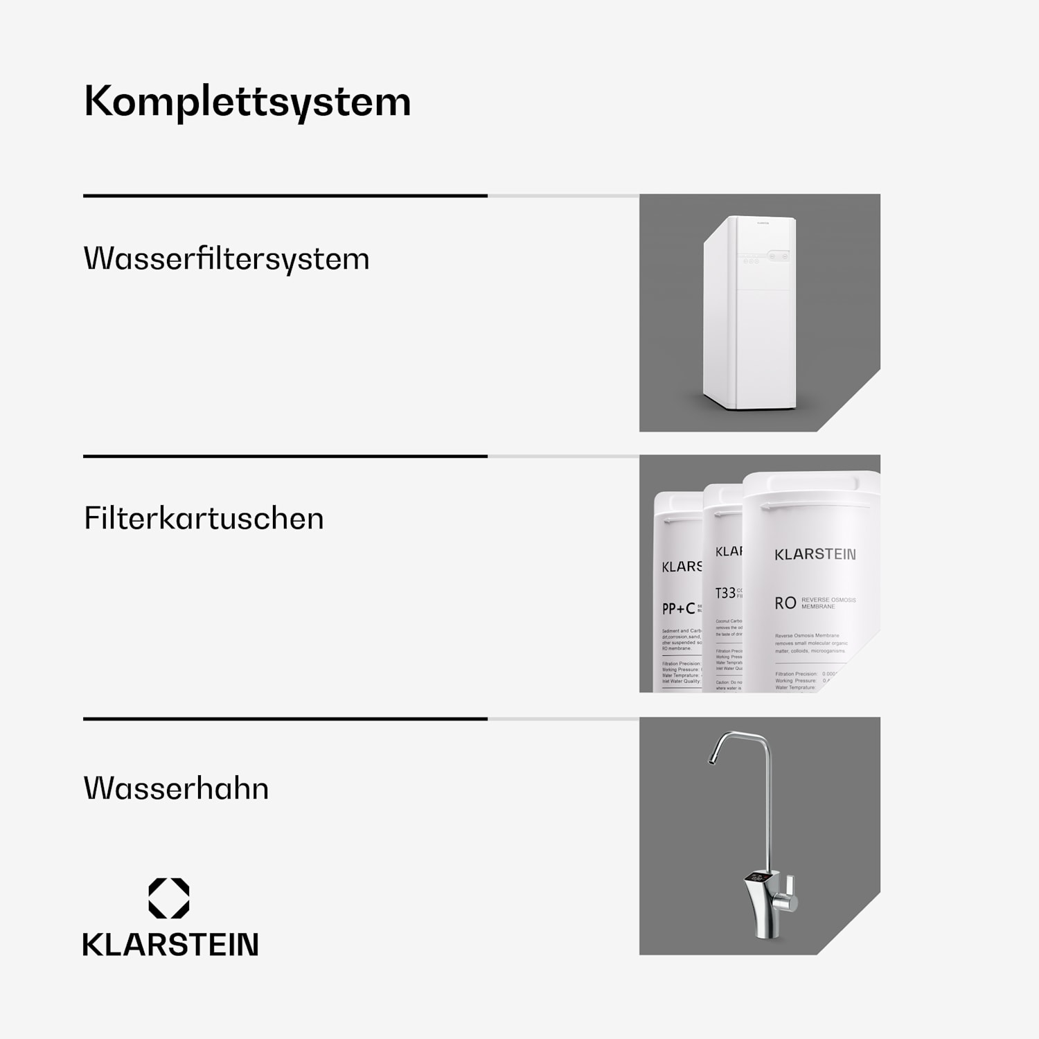 PureFina 400 Wasserfiltersystem Umkehrosmose 400 GPD 1500 L/d 