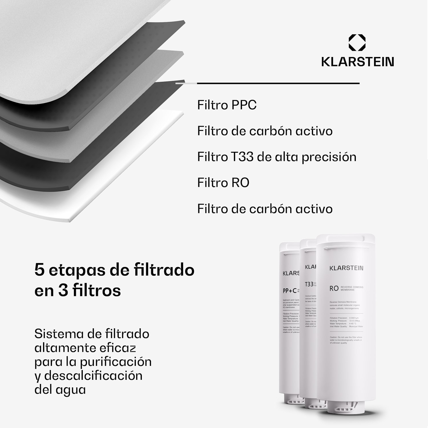 Sistema de filtrado de agua PureFina 400 Ósmosis inversa 400 GPD 1500 L/d Blanco