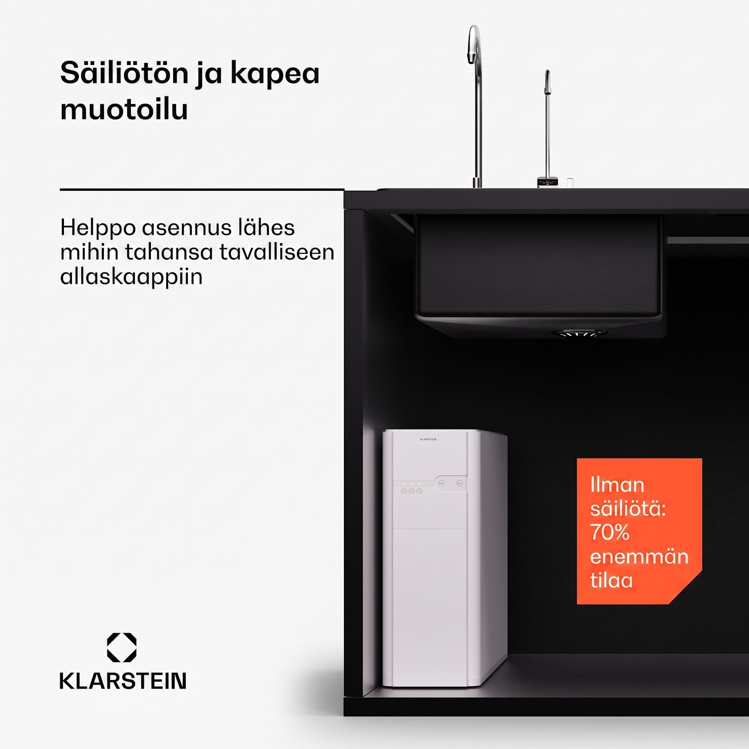PureFina 400 vedensuodatusjärjestelmä käänteisosmoosi 400 GPD 1500 l/päivä Valkoinen