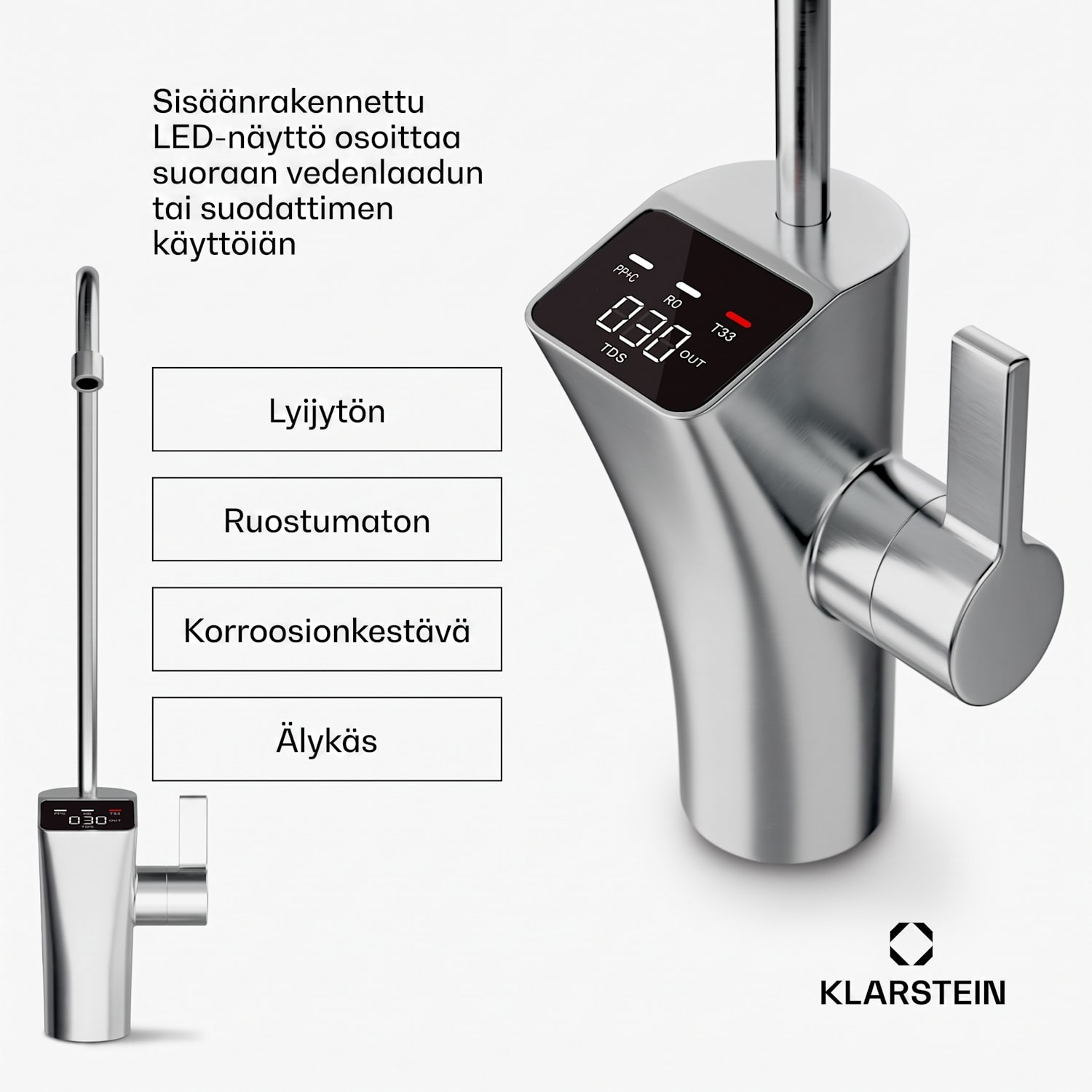 PureFina 400 vedensuodatusjärjestelmä käänteisosmoosi 400 GPD 1500 l/päivä Valkoinen