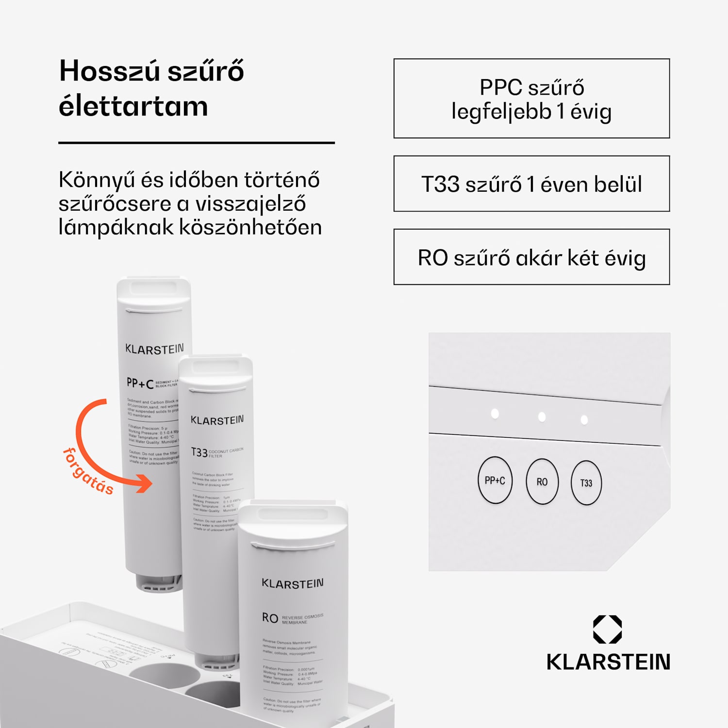 PureFina 400, szűrőrendszer, fordított ozmózis, 400 GPD / 1500 L/d Fehér