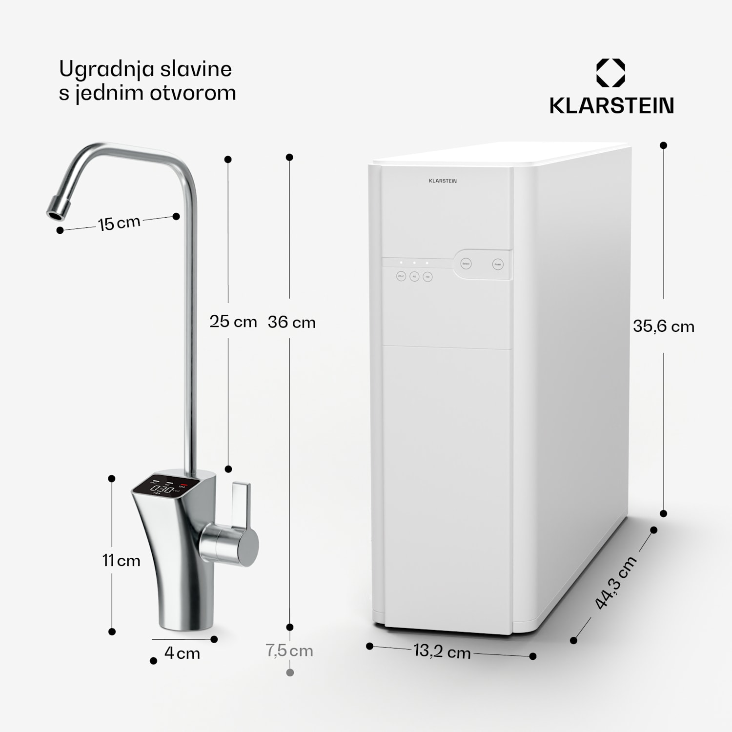 PureFina 600, sustav filtracije, reverzna osmoza, 600 GPD / 2270 L/d Bijela