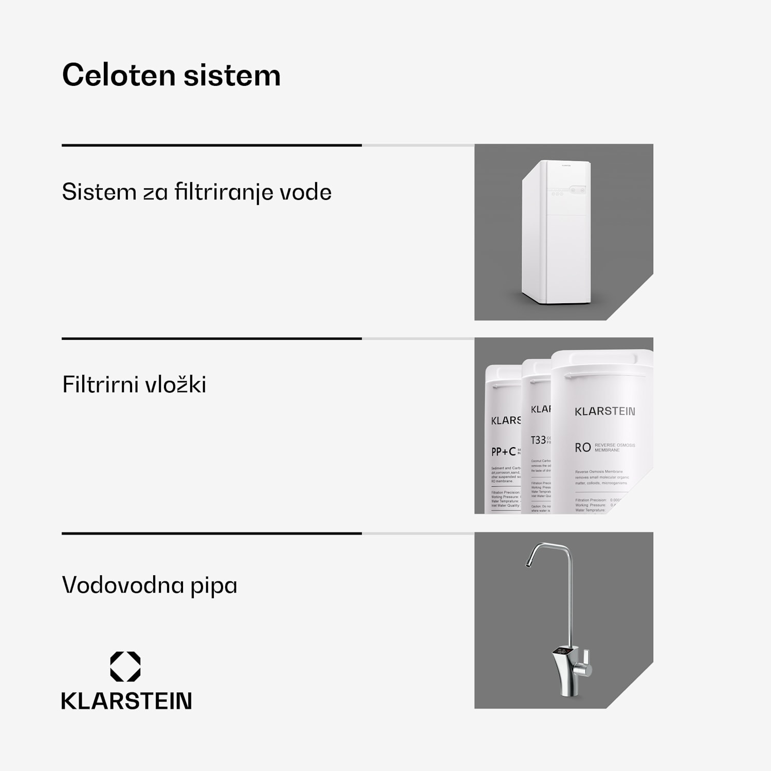 PureFina 600, sistem za filtriranje, reverzna osmoza, 600 GPD / 2270 L/d Bela