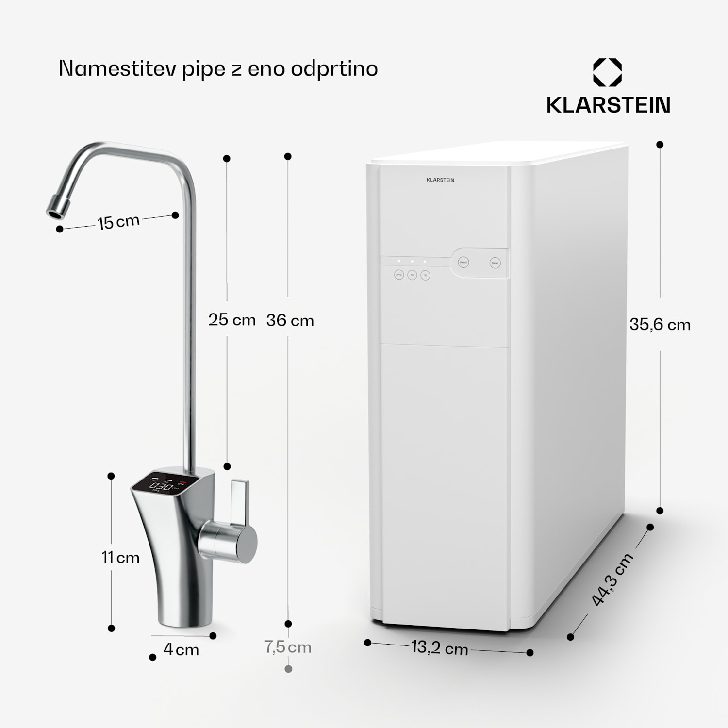 PureFina 600, sistem za filtriranje, reverzna osmoza, 600 GPD / 2270 L/d Bela