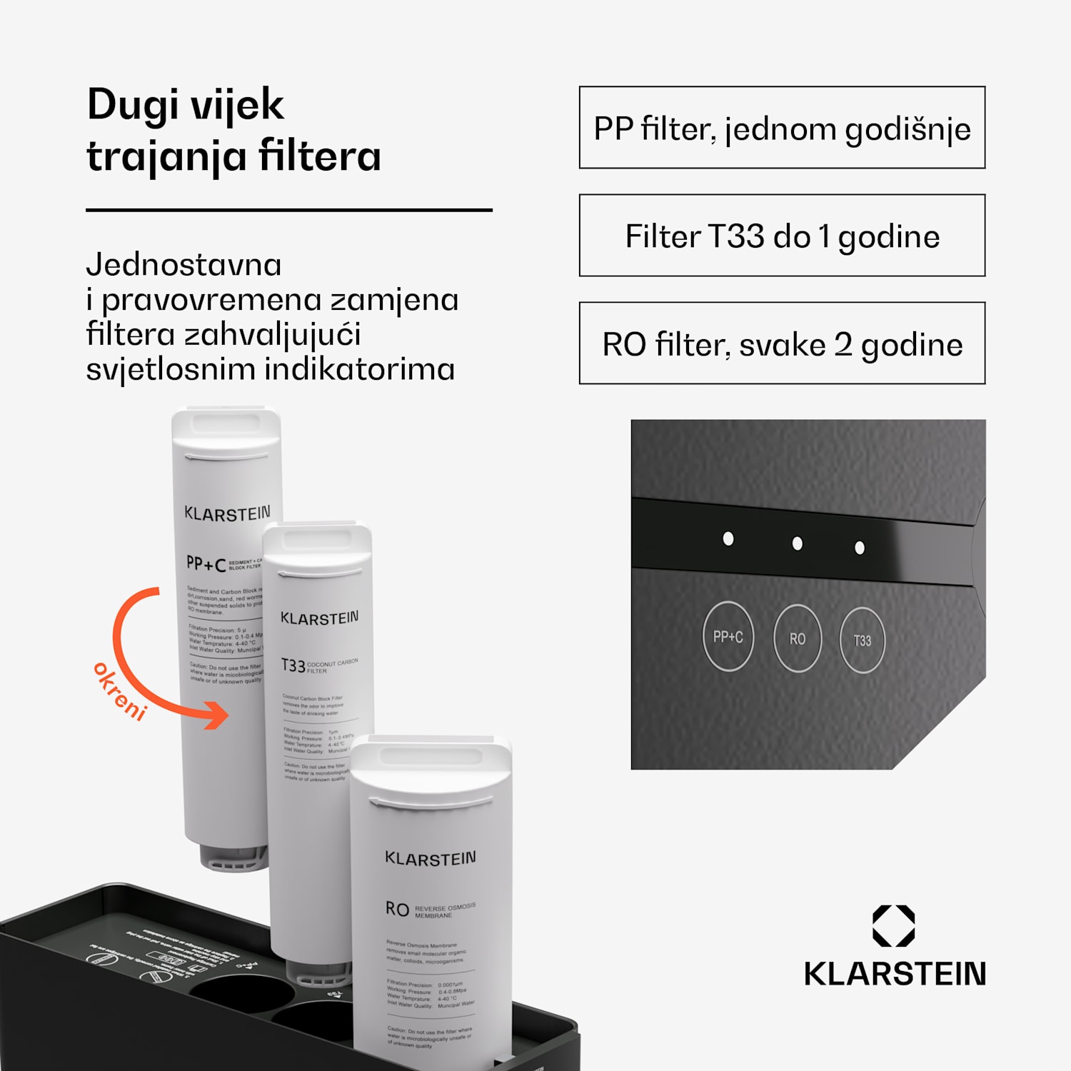 PureFina 600, sustav filtracije, reverzna osmoza, 600 GPD / 2270 L/d Crna