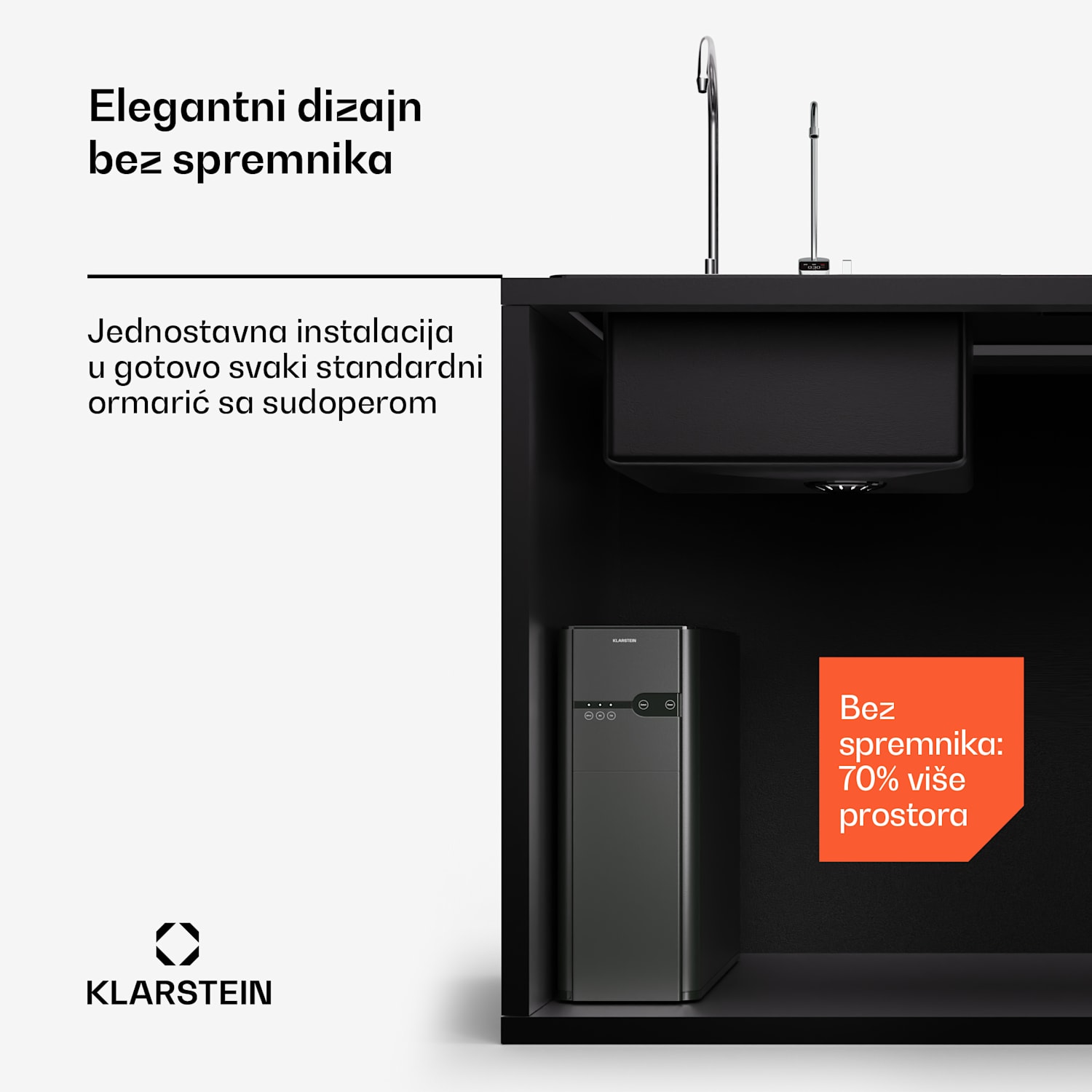 PureFina 600, sustav filtracije, reverzna osmoza, 600 GPD / 2270 L/d Crna