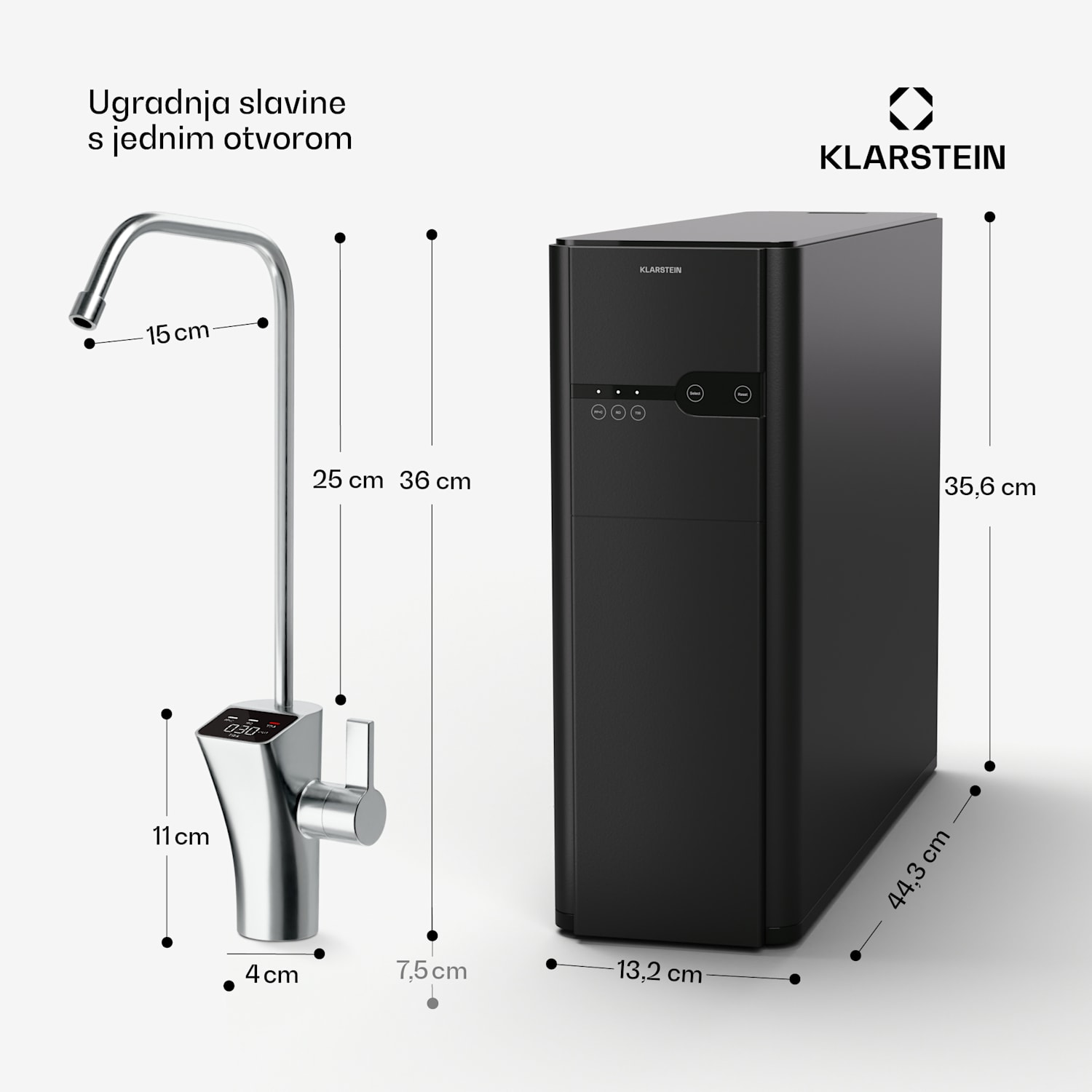 PureFina 600, sustav filtracije, reverzna osmoza, 600 GPD / 2270 L/d Crna