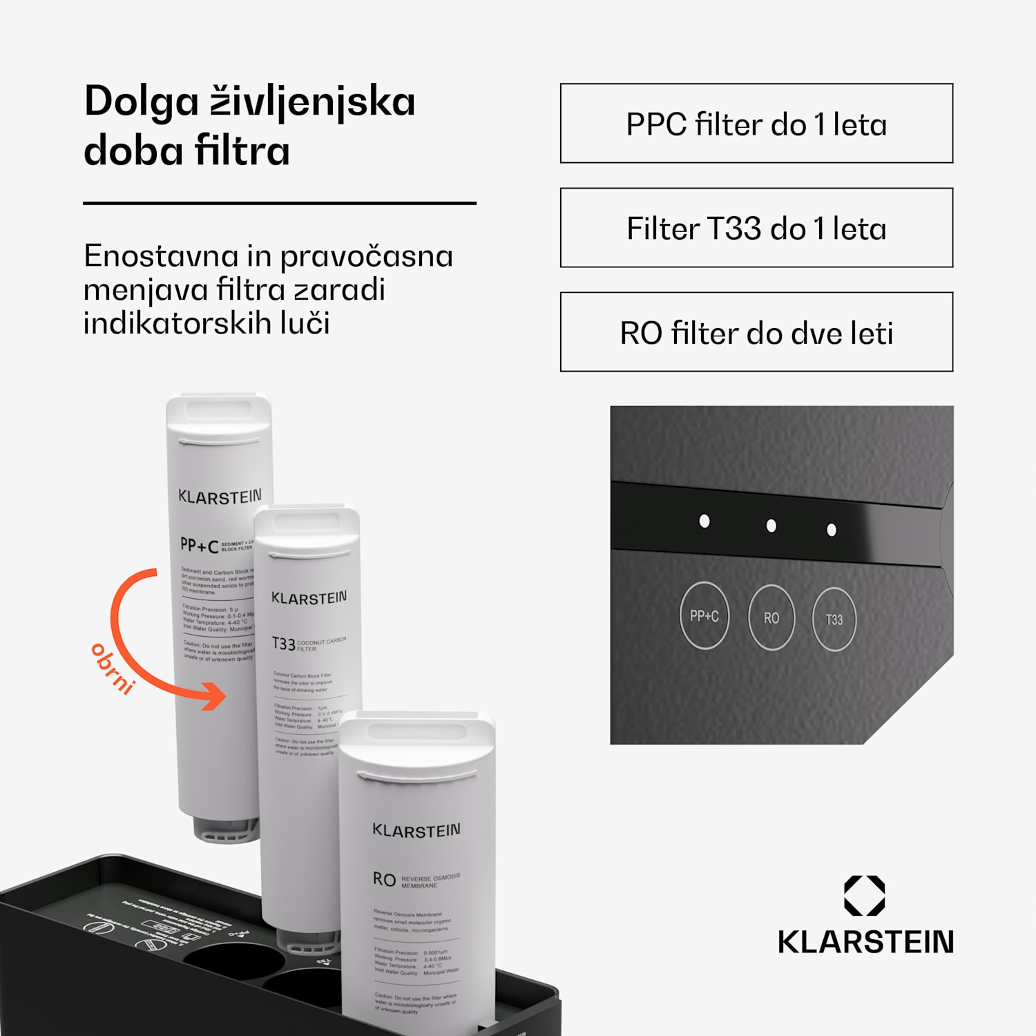PureFina 600, sistem za filtriranje, reverzna osmoza, 600 GPD / 2270 L/d Črna