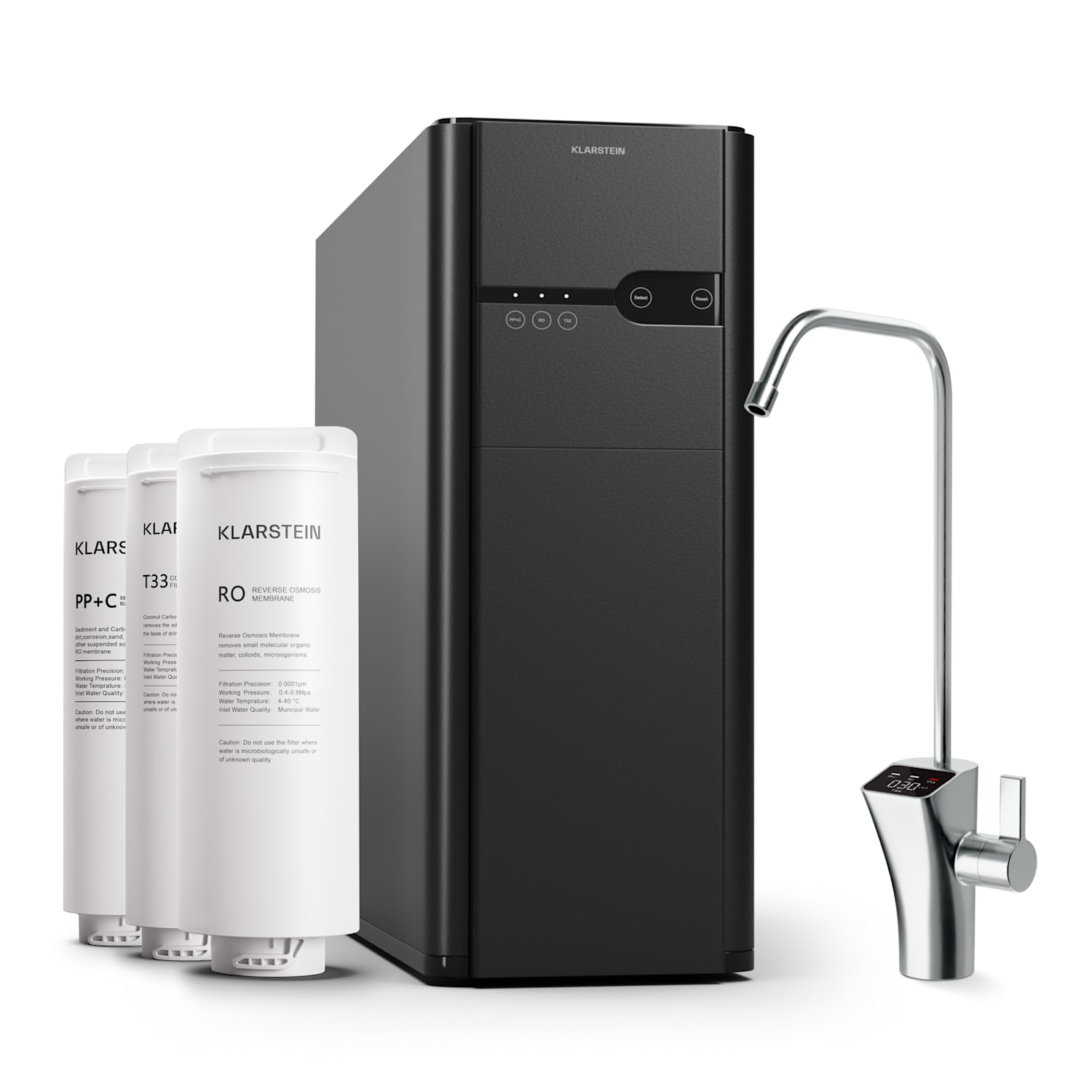 PureFina 600, filtračný systém, reverzná osmóza, 600 GPD / 2270 L/d Čierna