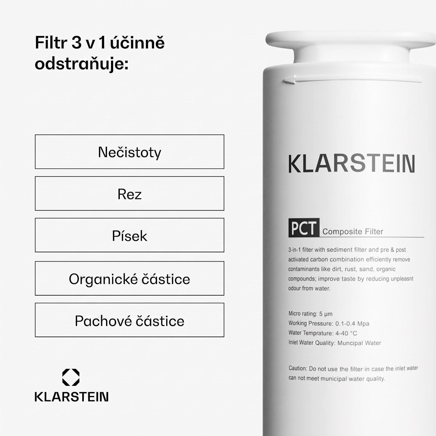 PureLine PCT filtr, příslušenství, náhradní filtr, 3-stupňový: sedimentační/ před-/post- uhlíkový 