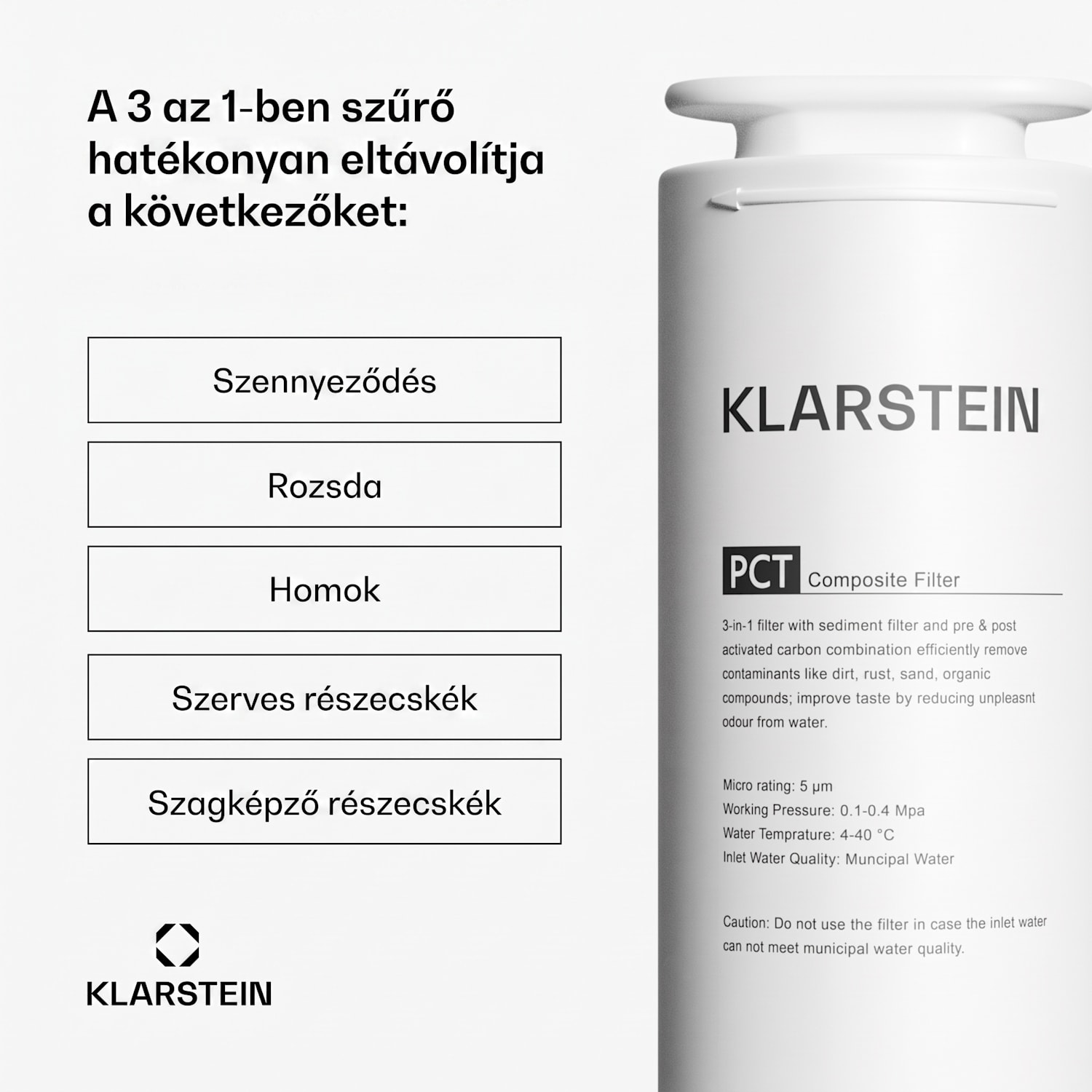 PureLine PCT szűrő, tartozék, csere szűrő, 3 fokozatú: ülepítés/elő-/ és utószenes szűrés 