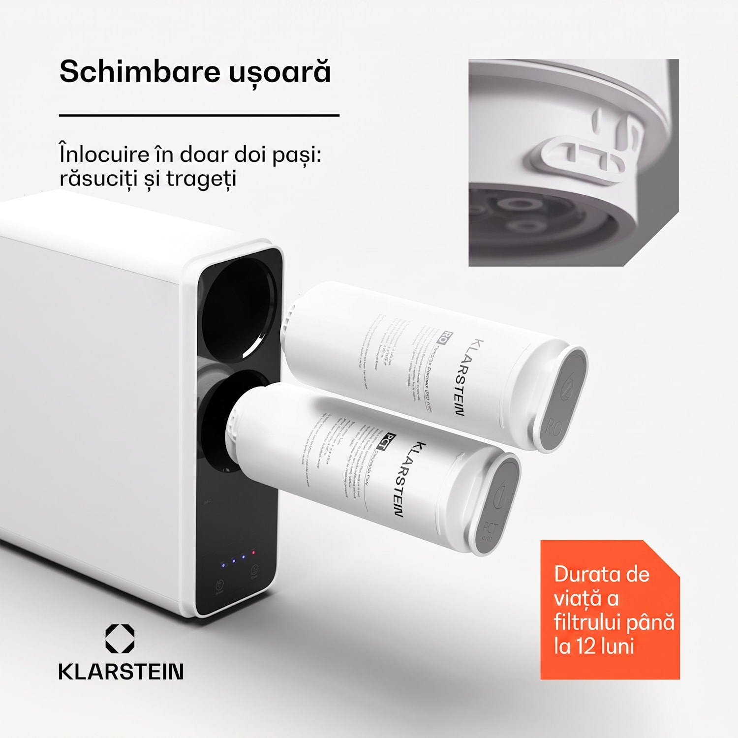 Filtru PureLine PCT, accesorii, filtru de înlocuire, în 3 etape: sedimentare/pre/post-carbonare 