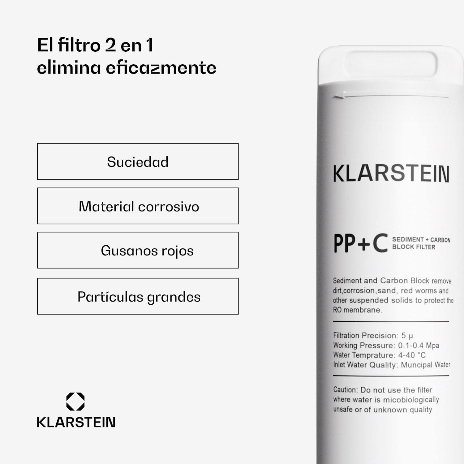 PureFina PPC accesorios de filtro / filtro de carbón de sedimentos de repuesto 