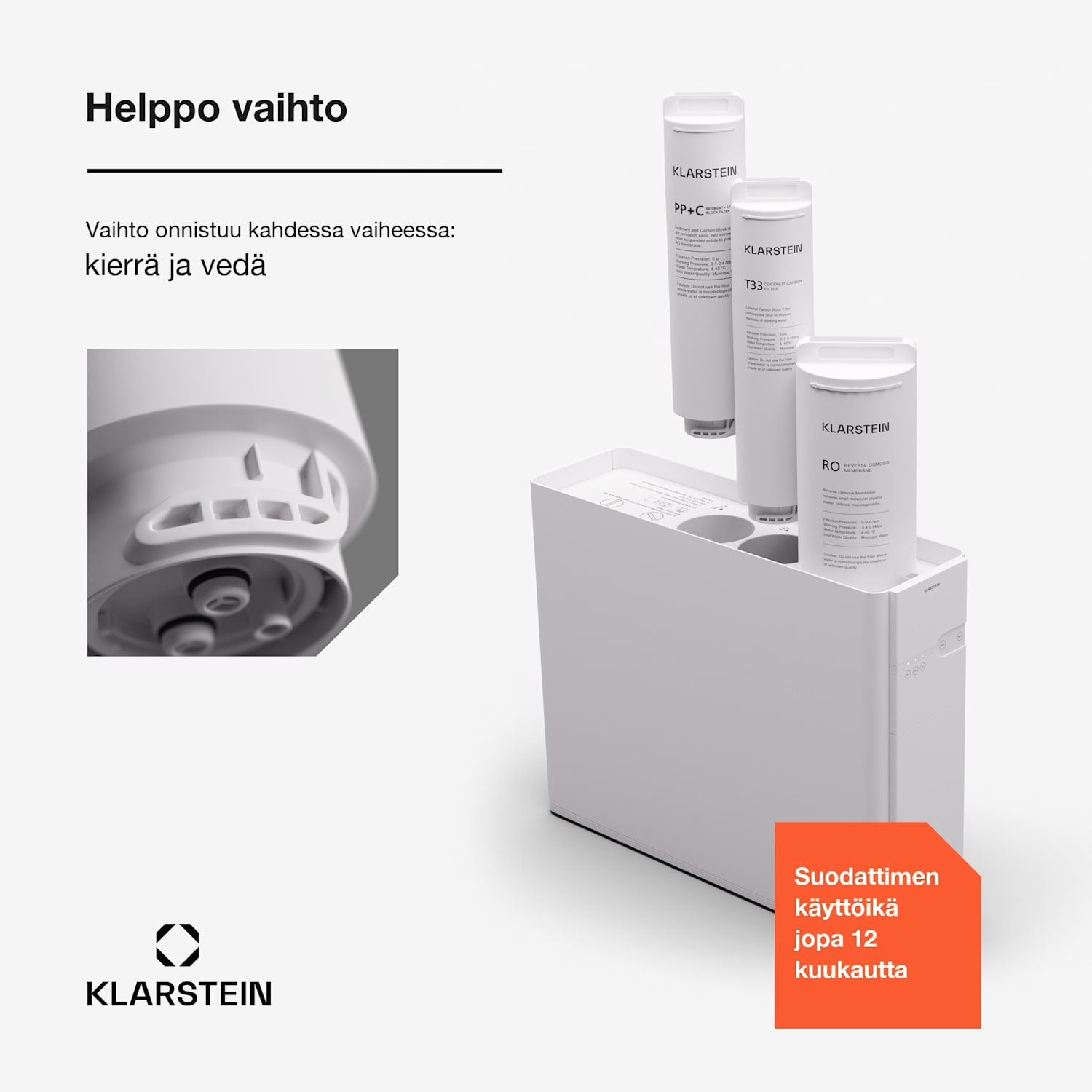 PureFina PPC -suodattimen lisävaruste / varaosa sedimentti hiilisuodatin 