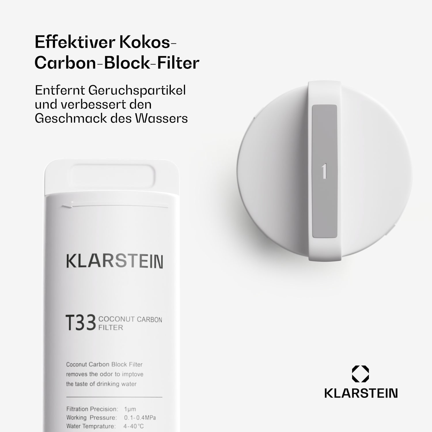 PureFina - Filtro T33, accessorio/pezzo di ricambio, sedimenti e filtro con blocco al carbone 