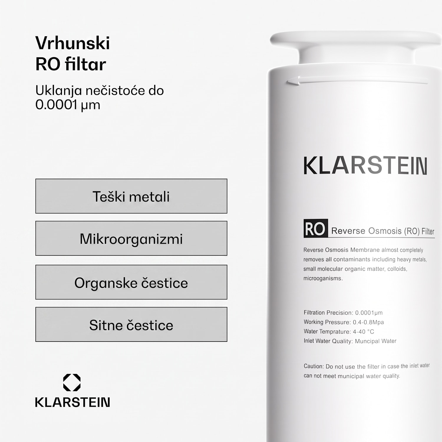 Filter PureLine 400 RO, rezervni / dodatak, reverzna osmoza, 400 GPD / 1500 L/d 400 GPD | Bijela