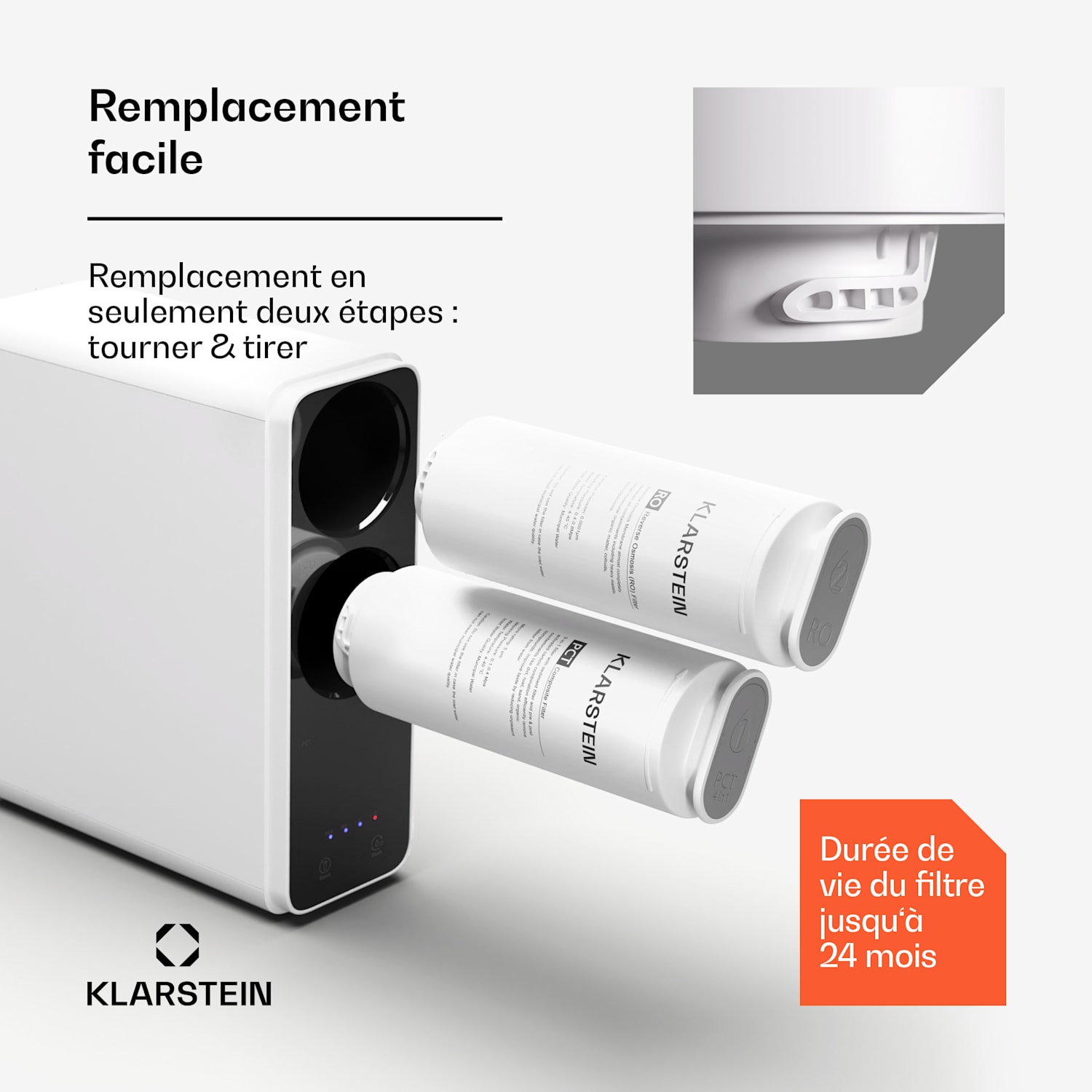 Accessoires de filtre PureLine 600 RO / remplacement osmose inverse 600 GPD 2270 L/j 600 GPD | Blanc