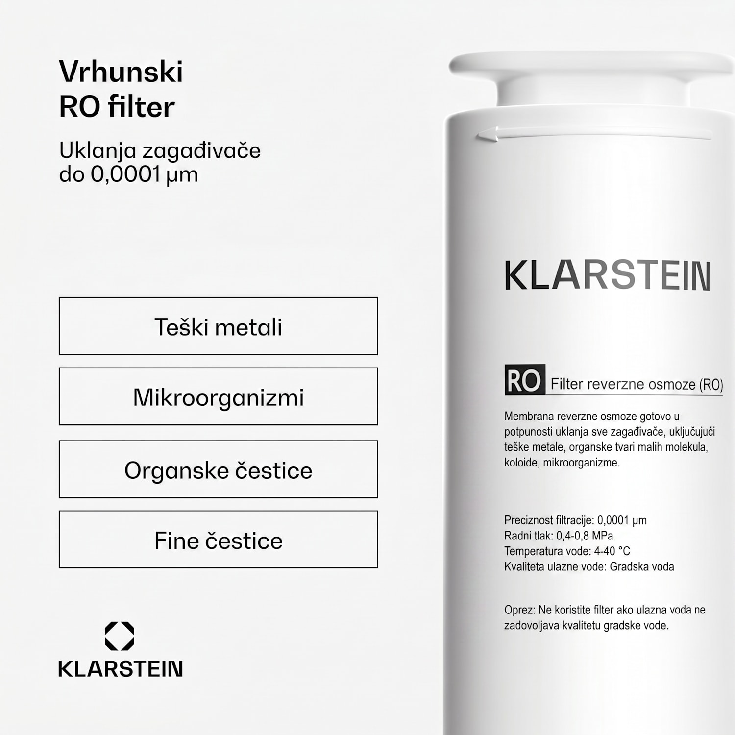 Filter PureLine 800 RO, rezervni / dodatak, reverzna osmoza, 800 GPD / 3000 L/d 800 GPD | Bijela