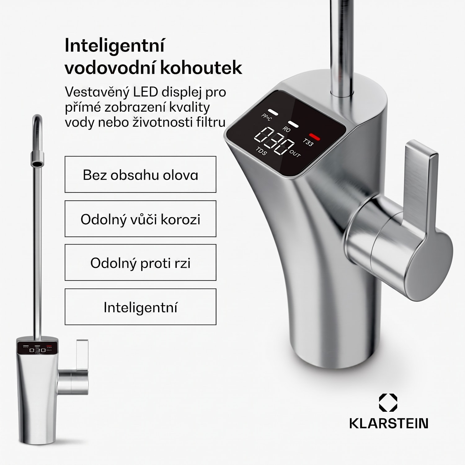 PureFina vodovodní kohoutek / náhradní / příslušenství, chromovaný, s jedním otvorem 