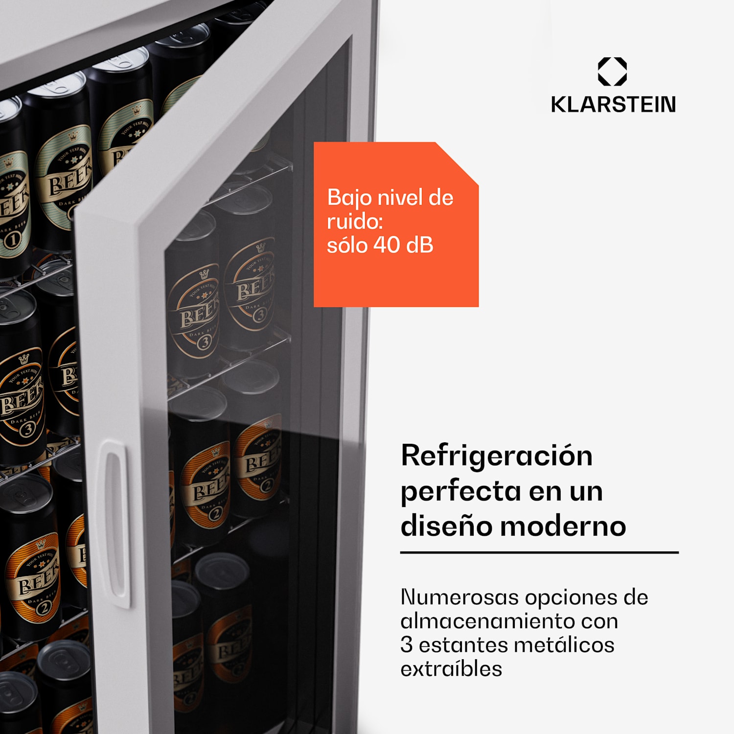 Beersafe 74 Slim Réfrigérateur 74 litres 3 clayettes porte vitrée panoramique 74 Ltr | Quartz