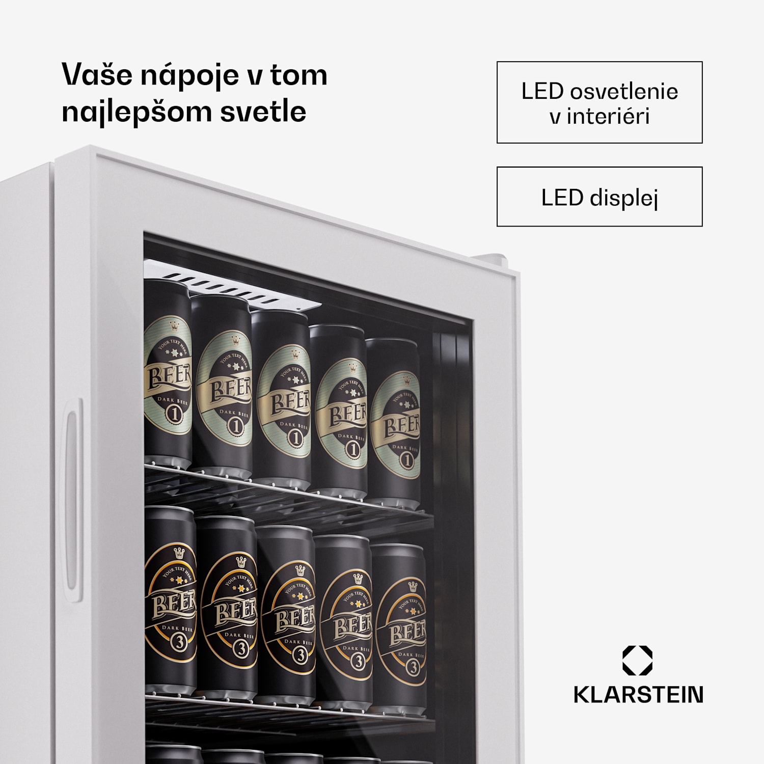 Beersafe 74 Slim, chladnička, 74 litrov, 3 police, panoramatické sklenené dvere 74 Ltr | Quartz