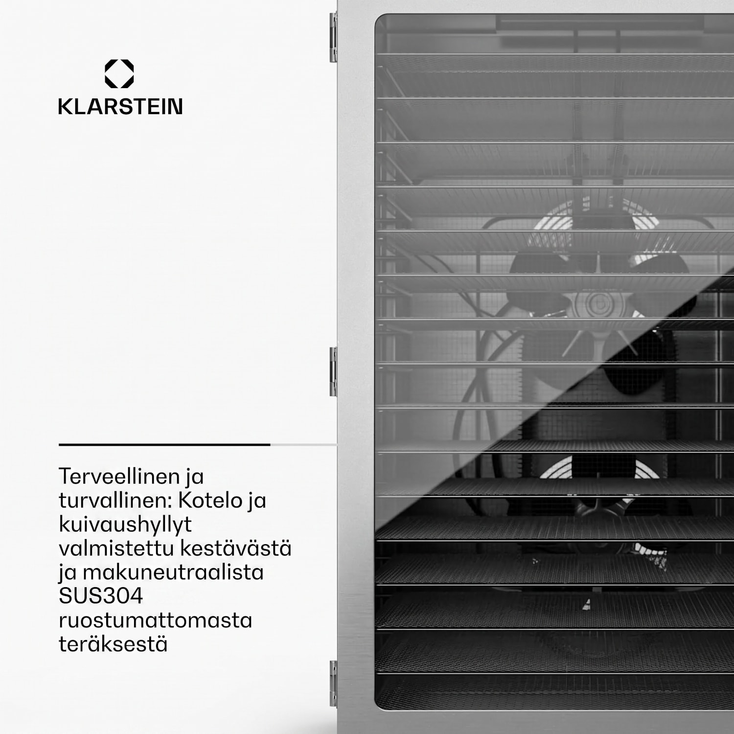 Captain Jerky 160 kuivauslaite 1500W 30-90 °C 24h-ajastin ruostumatonta terästä 16 tasoa