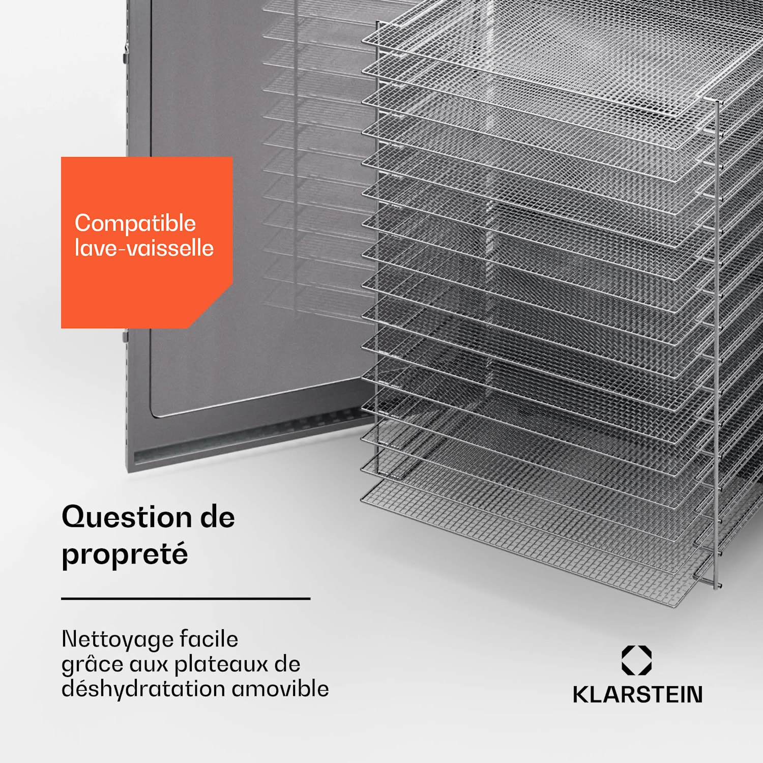 Captain Jerky 160 déshydrateur 1500 W 30-90 °C minuterie 24 h inox 16 étages