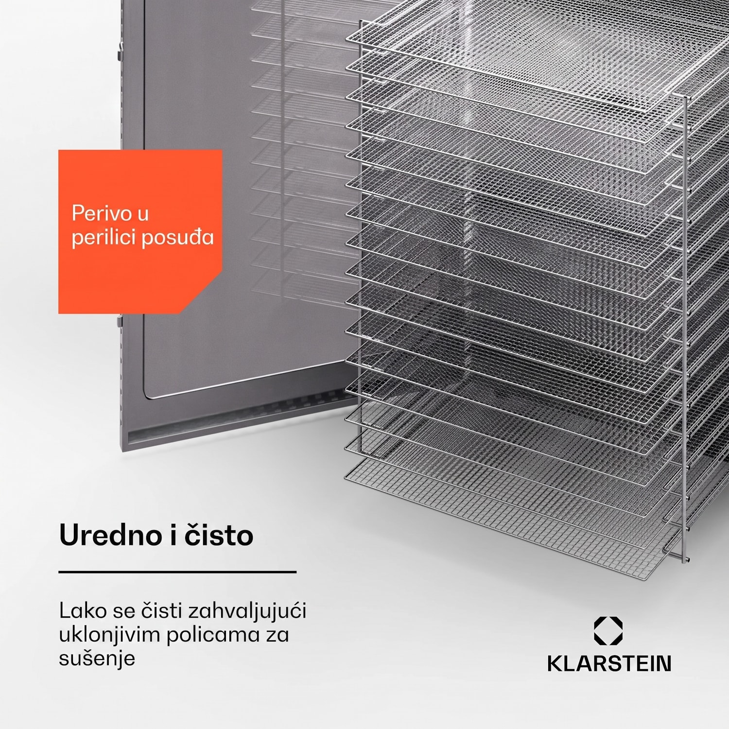 Captain Jerky 160, dehidrator, 1500 W. 30-90 °C. 24-satni tajmer, nehrđajući čelik 16 faza