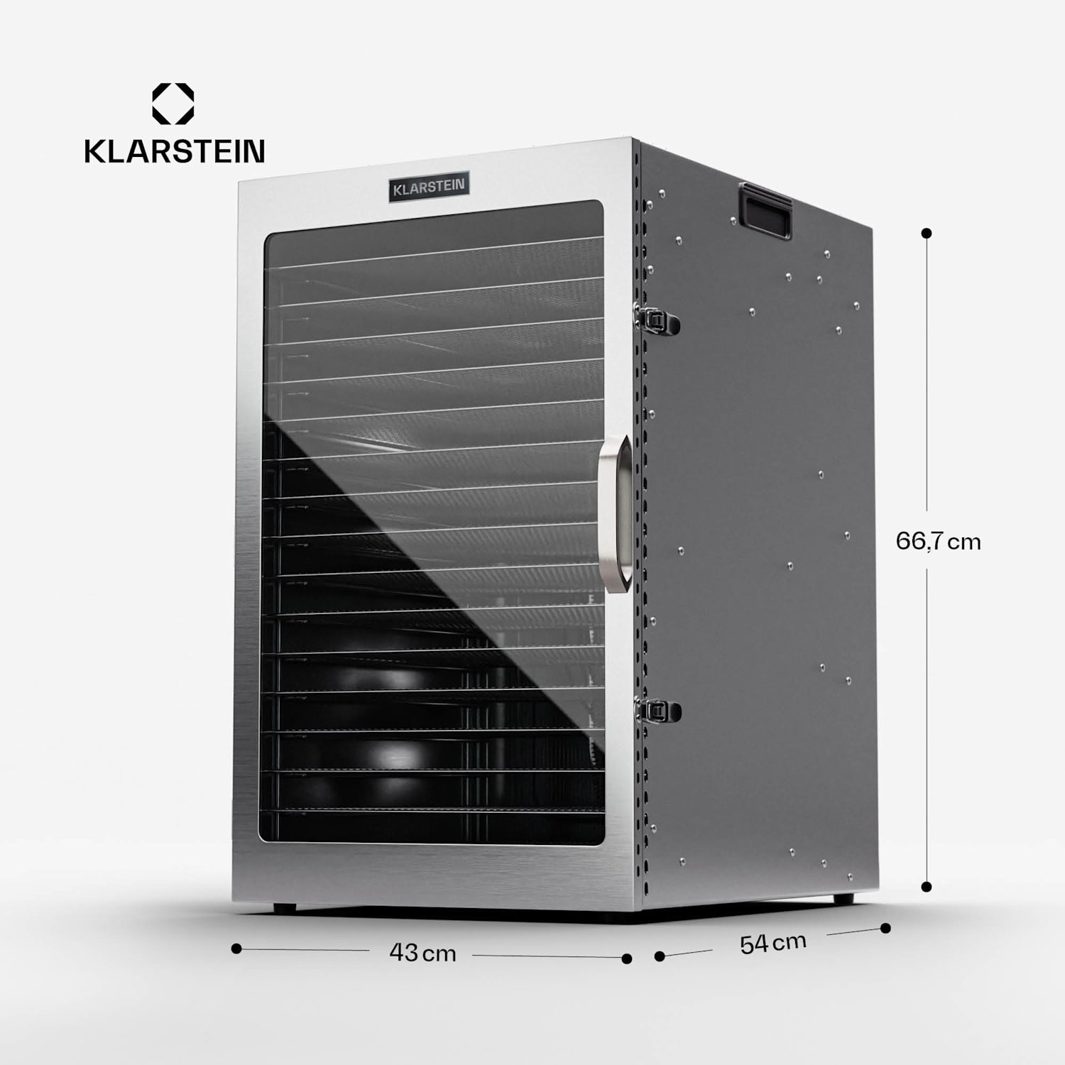 Captain Jerky 160, aszalógép, 1500 W, 30-90 °C, 24 órás időzítő, rozsdamentes acél 16 tálca