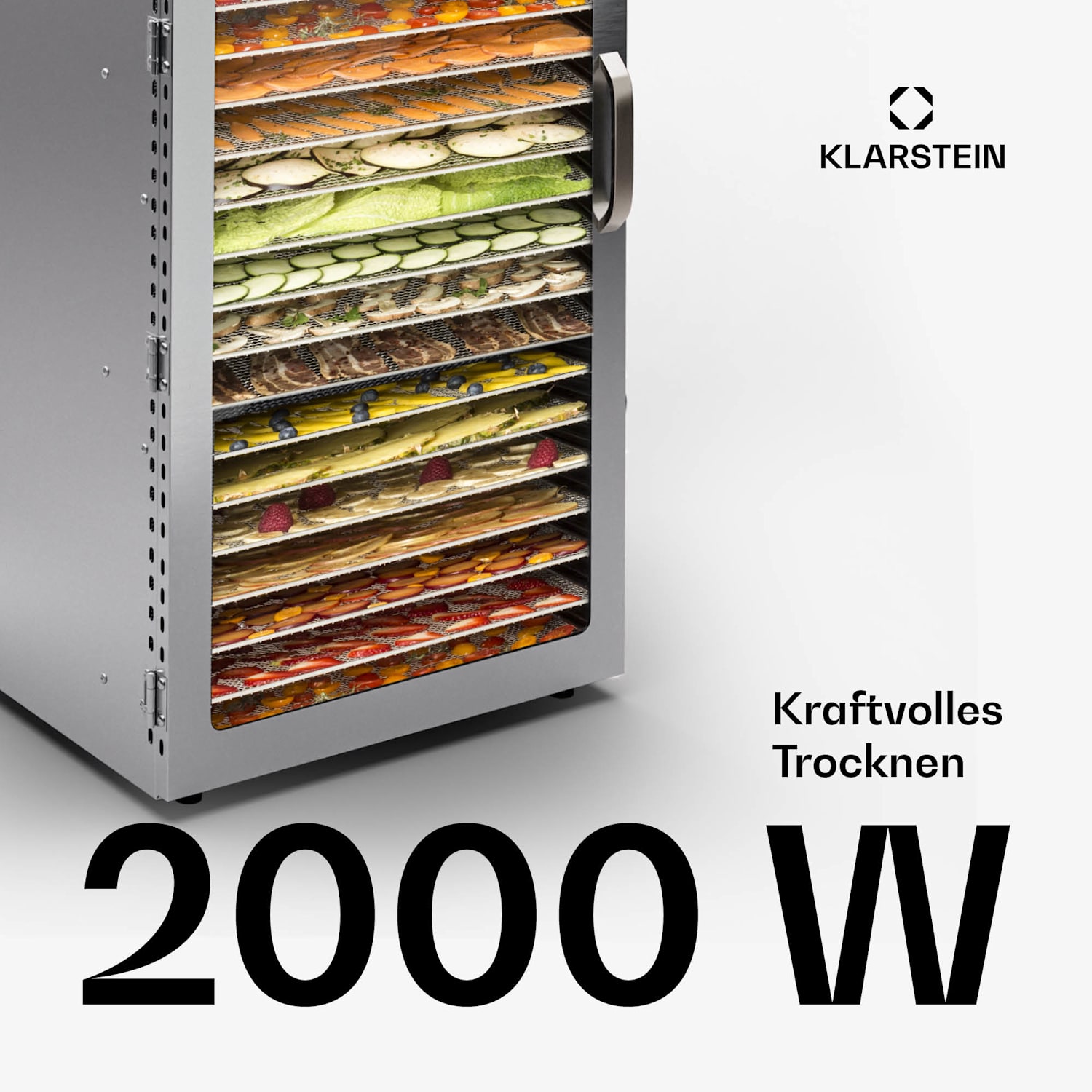 Captain Jerky 200 Dörrautomat 2000W 30-90 °C 24h-Timer Edelstahl 