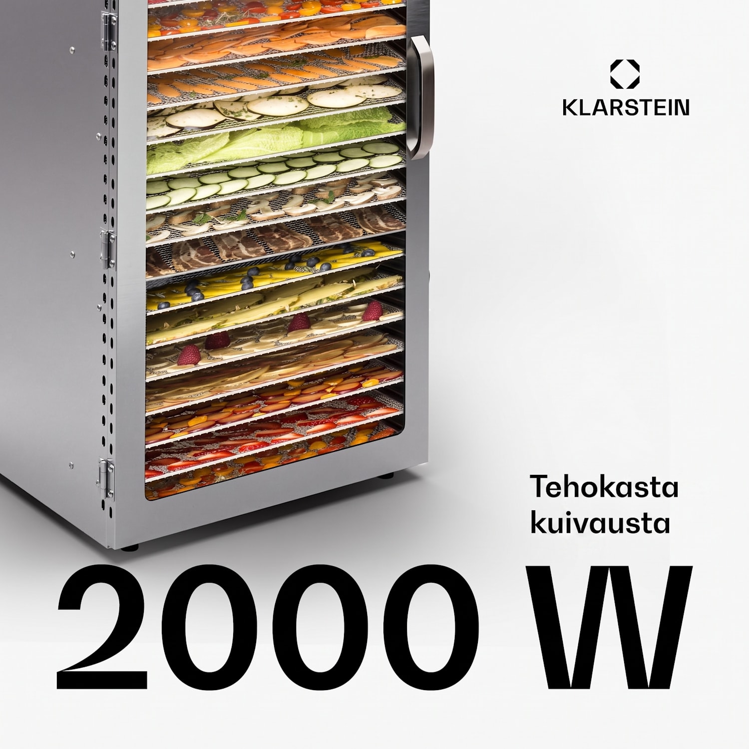 Captain Jerky 200 Kuivain 2000W 30-90 °C 24h-ajastin Ruostumaton teräs 20 tasoa