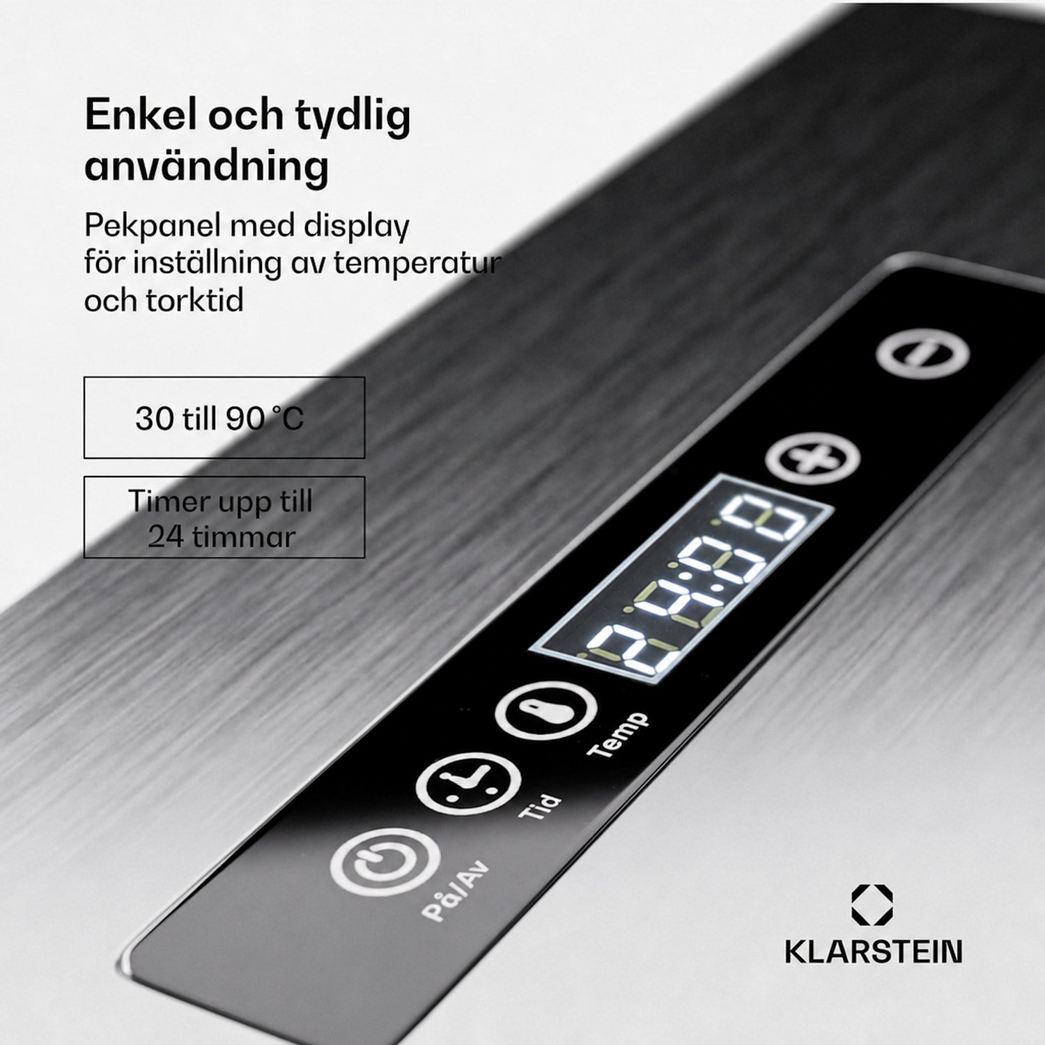 Captain Jerky 200 torkugn 2000W 30-90 °C 24h-timer rostfritt stål 20 nivåer