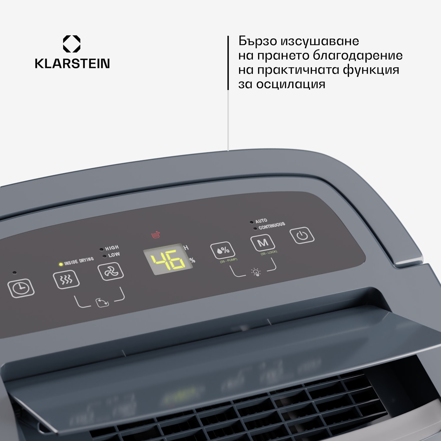 DryFy Connect Smart 30 Влагоуловител WiFi Компресен 30л / d 25-30 м² Бял 30L/24h | Антрацит
