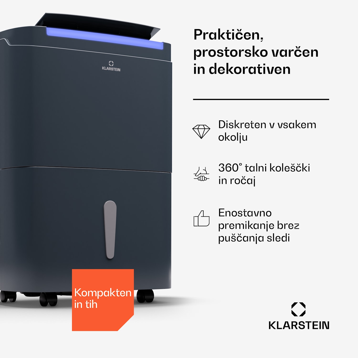 DryFy Pro Connect Smart, Razvlaževalec zraka, WiFi, Kompresorski, 30l/d, 25-30m² 30L/24h | Antracit