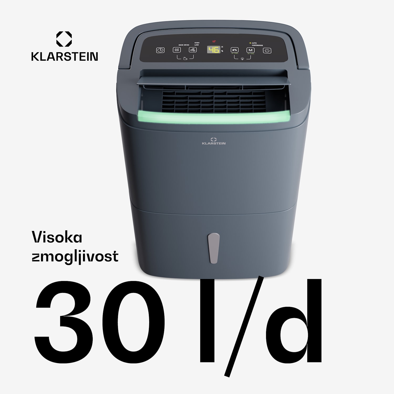 DryFy Pro Connect Smart, Razvlaževalec zraka, WiFi, Kompresorski, 30l/d, 25-30m² 30L/24h | Antracit