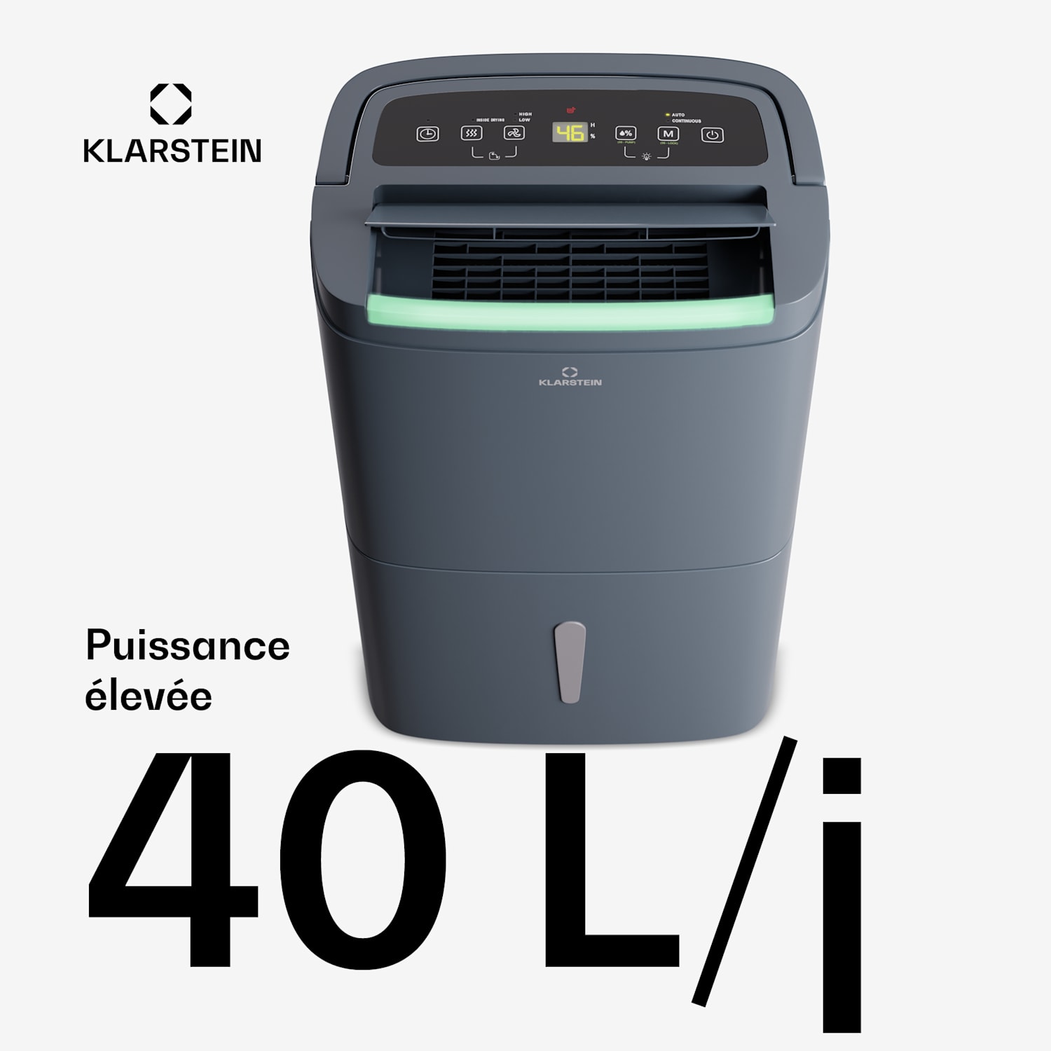DryFy Connect 40 luchtontvochtiger wifi compressor 40 l/d 35-45 m² 40L/24h | Antraciet