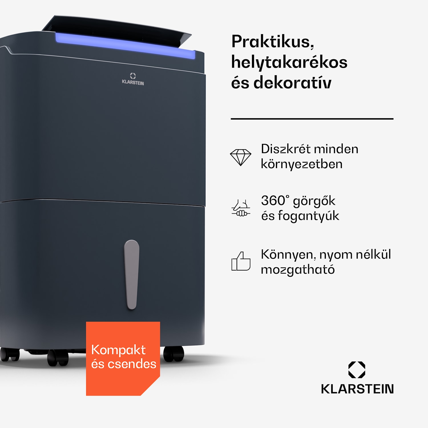 DryFy Connect 40 Smart, Párátlanító, WiFi, Kompresszor, 40l/d, 35-45 m² 40L/24h | Antracit